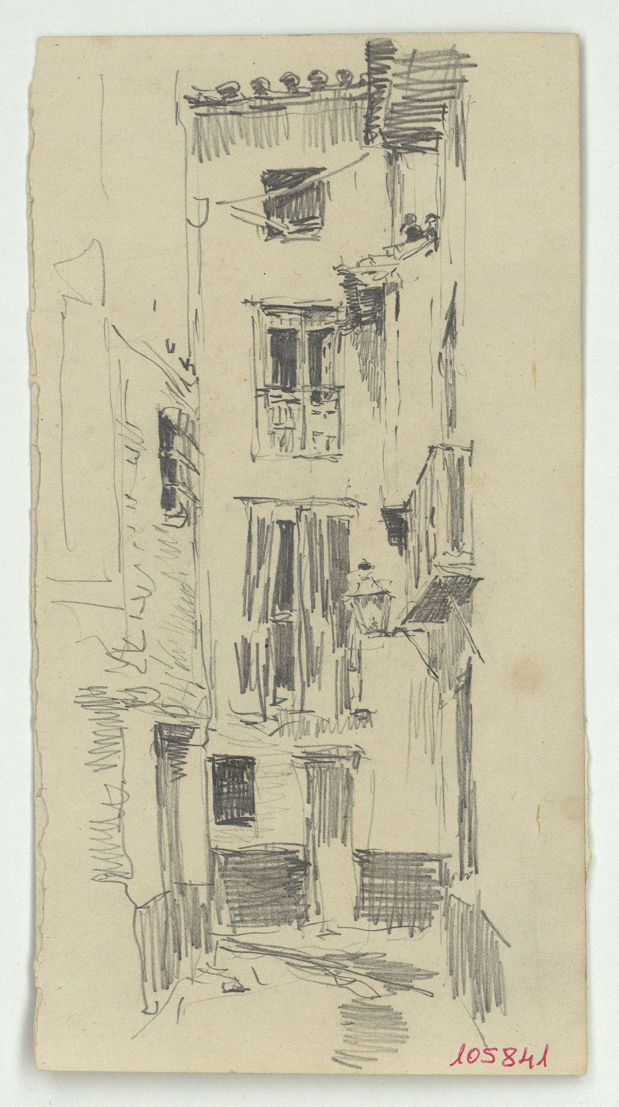 image for: Marià Fortuny - Carrer (anvers) / Bust escultòric d'un papa (revers) - Cap a 1870-1872