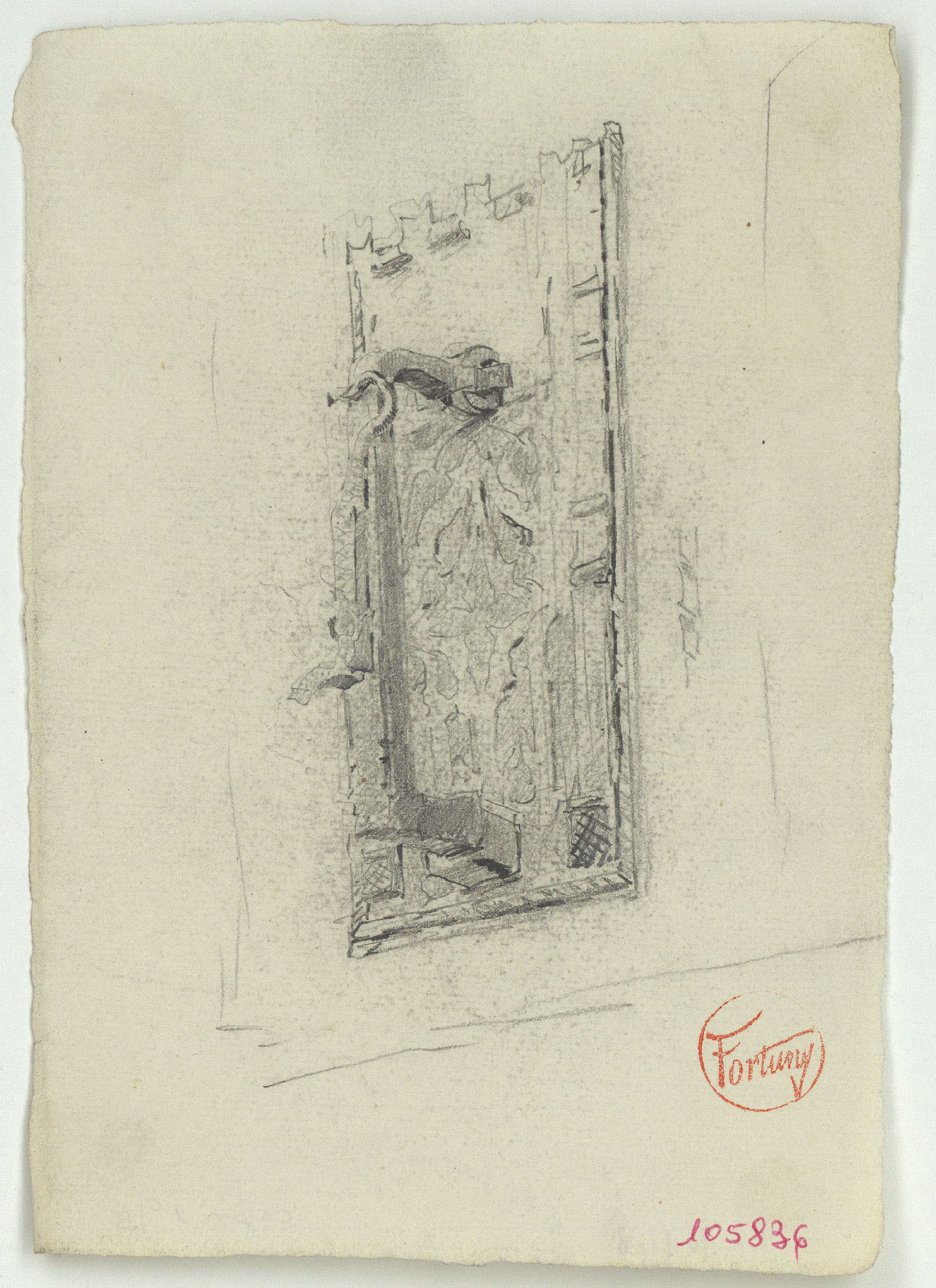 image for: Marià Fortuny - Pany de porta d'estil musulmà - Cap a 1870-1872