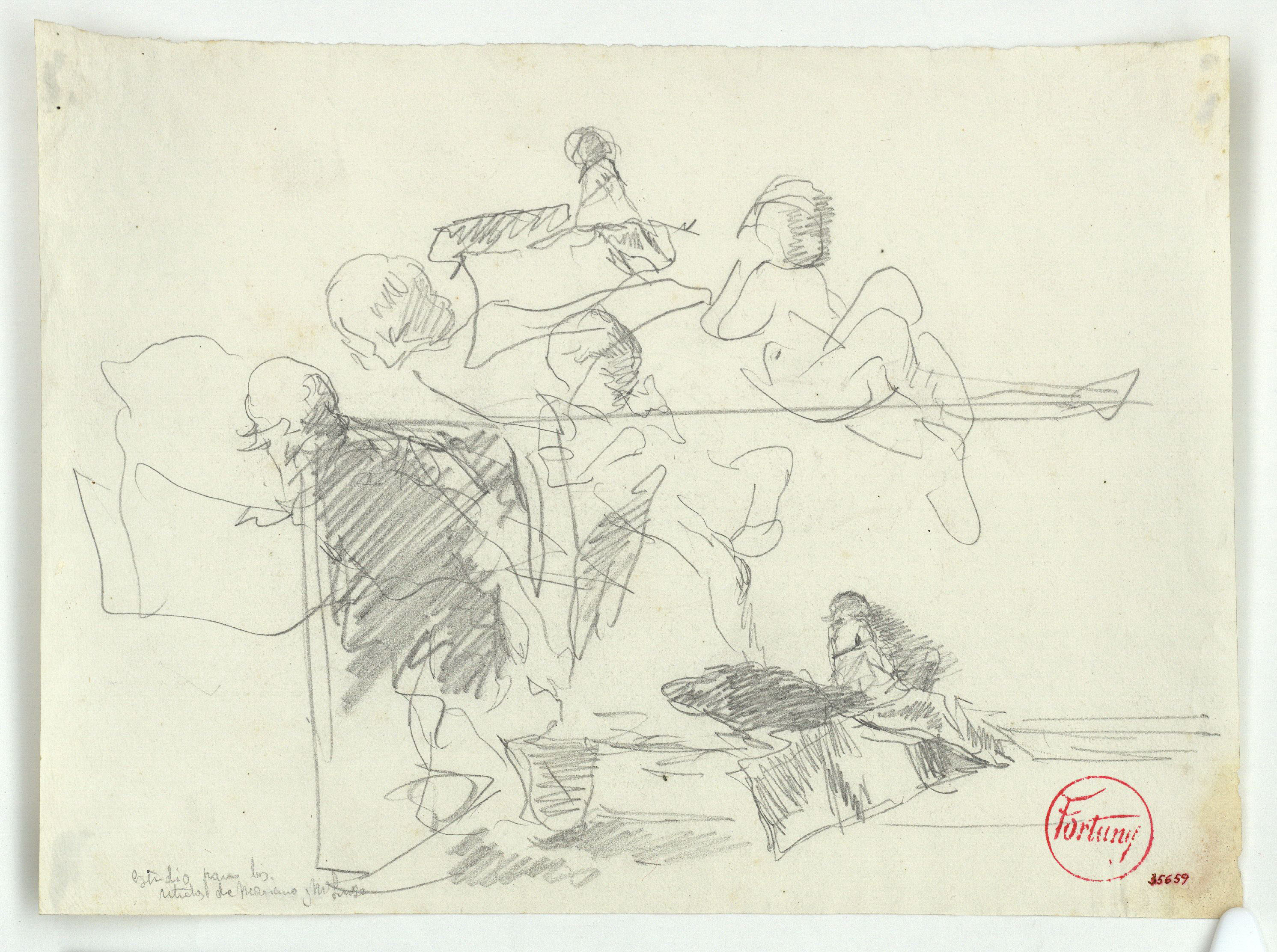 image for: Marià Fortuny - Estudi per al quadre «Els fills del pintor en un saló japonès» - Cap a 1874