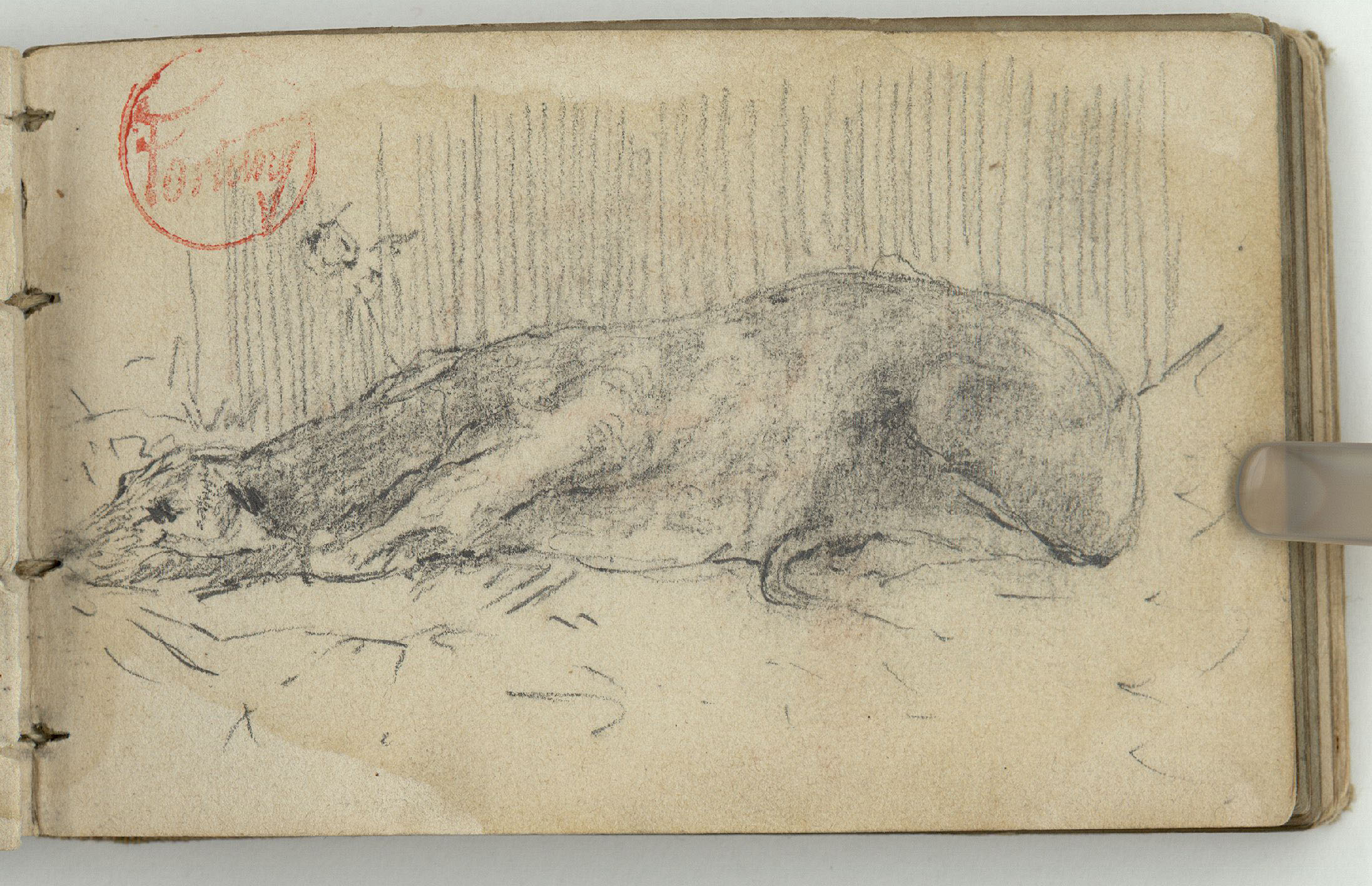 image for: Marià Fortuny - Estudi per a les aquarel·les «El venedor de tapissos» o «Amics fidels» - Cap a 1870