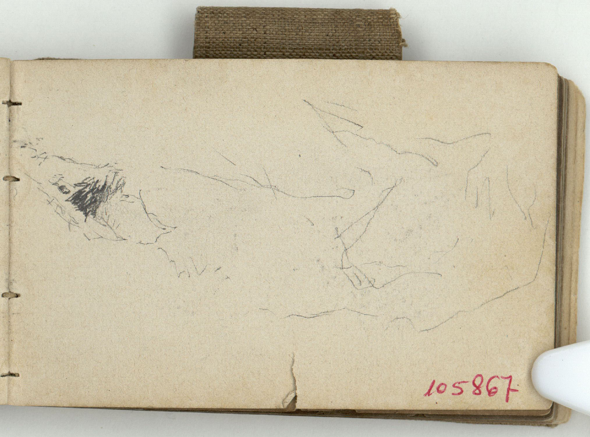 image for: Marià Fortuny - Estudi per a les aquarel·les «El venedor de tapissos» o «Amics fidels» - Cap a 1870