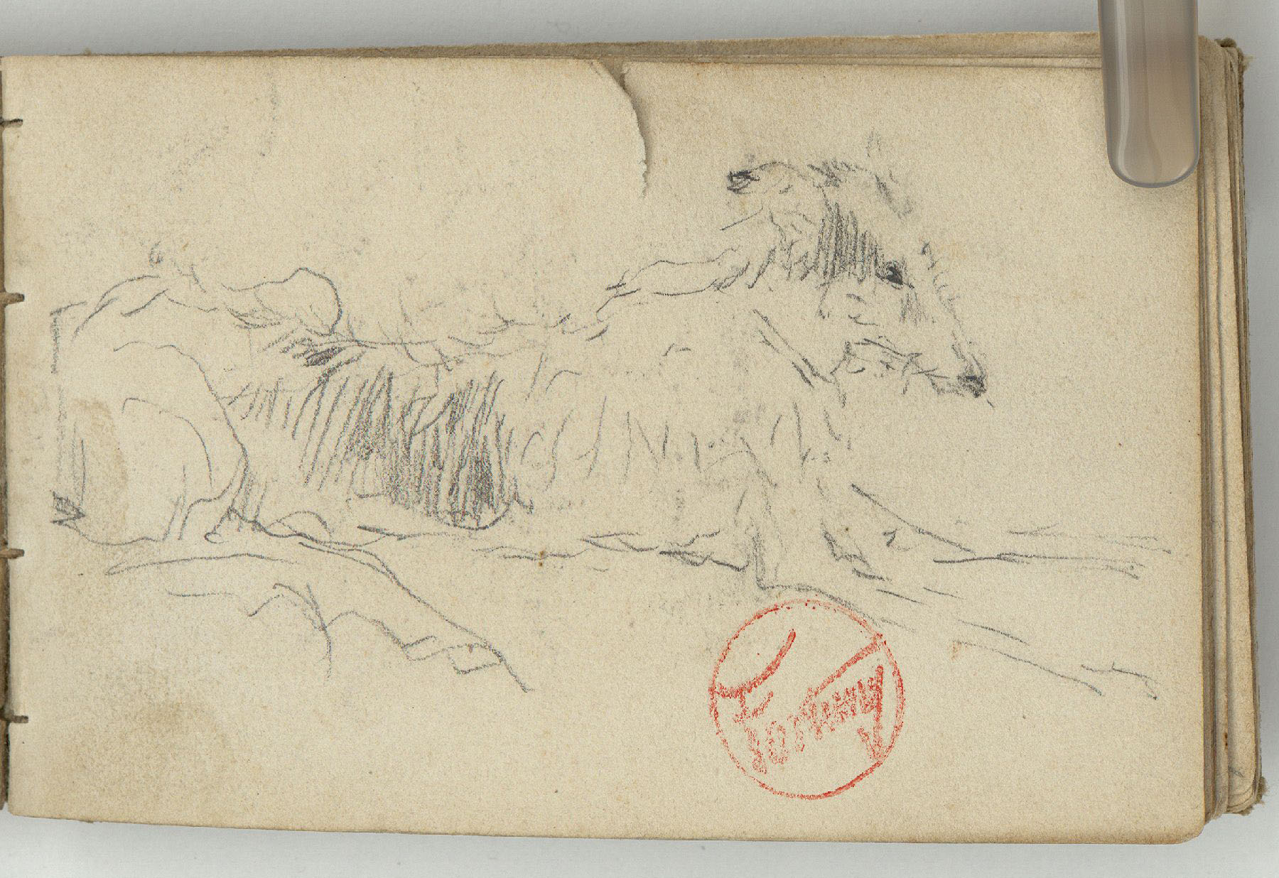 image for: Marià Fortuny - Estudi per a les aquarel·les «El venedor de tapissos» o «Amics fidels» - Cap a 1870