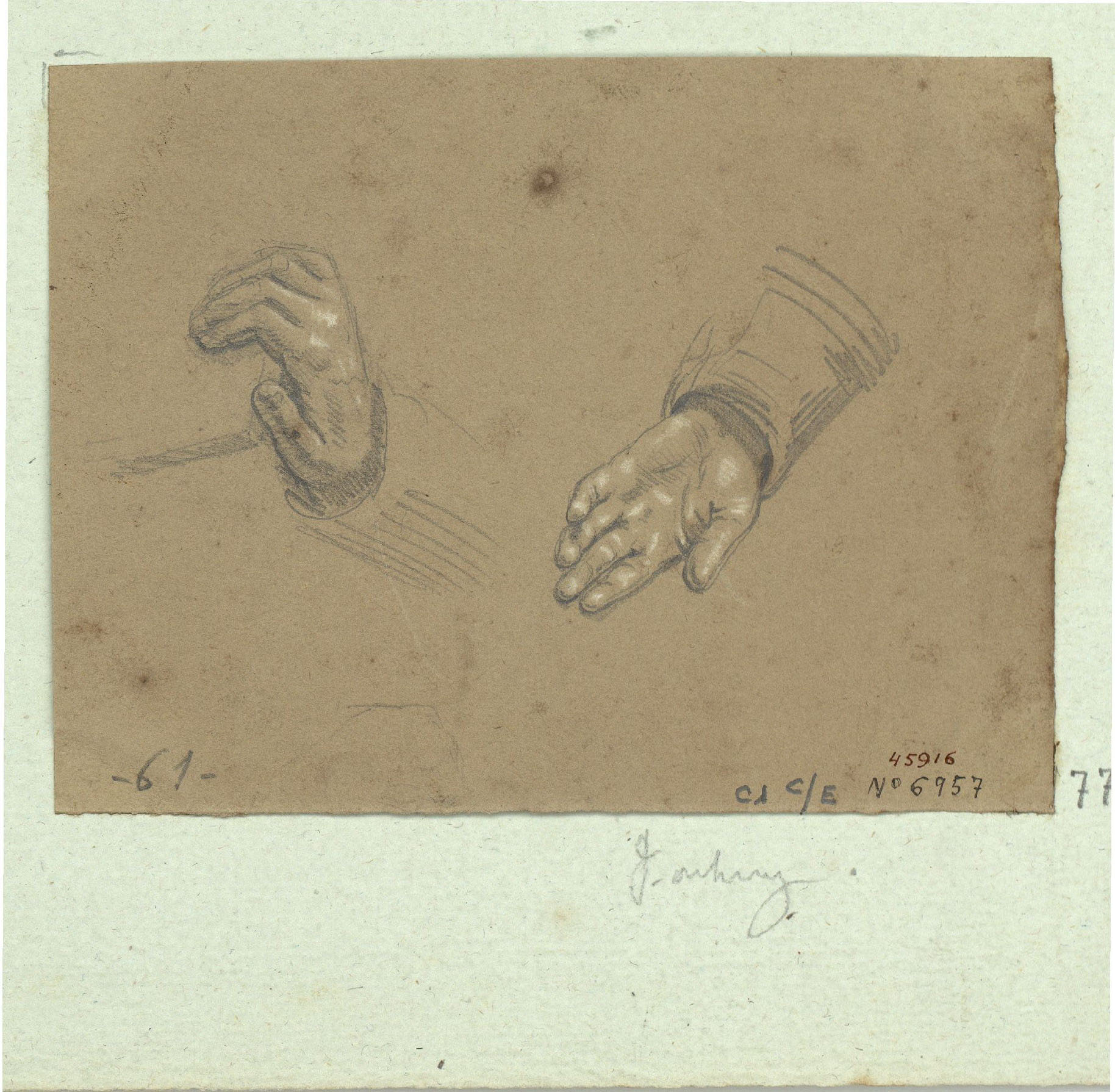 image for: Marià Fortuny - Estudi de mans - Cap a 1856-1858