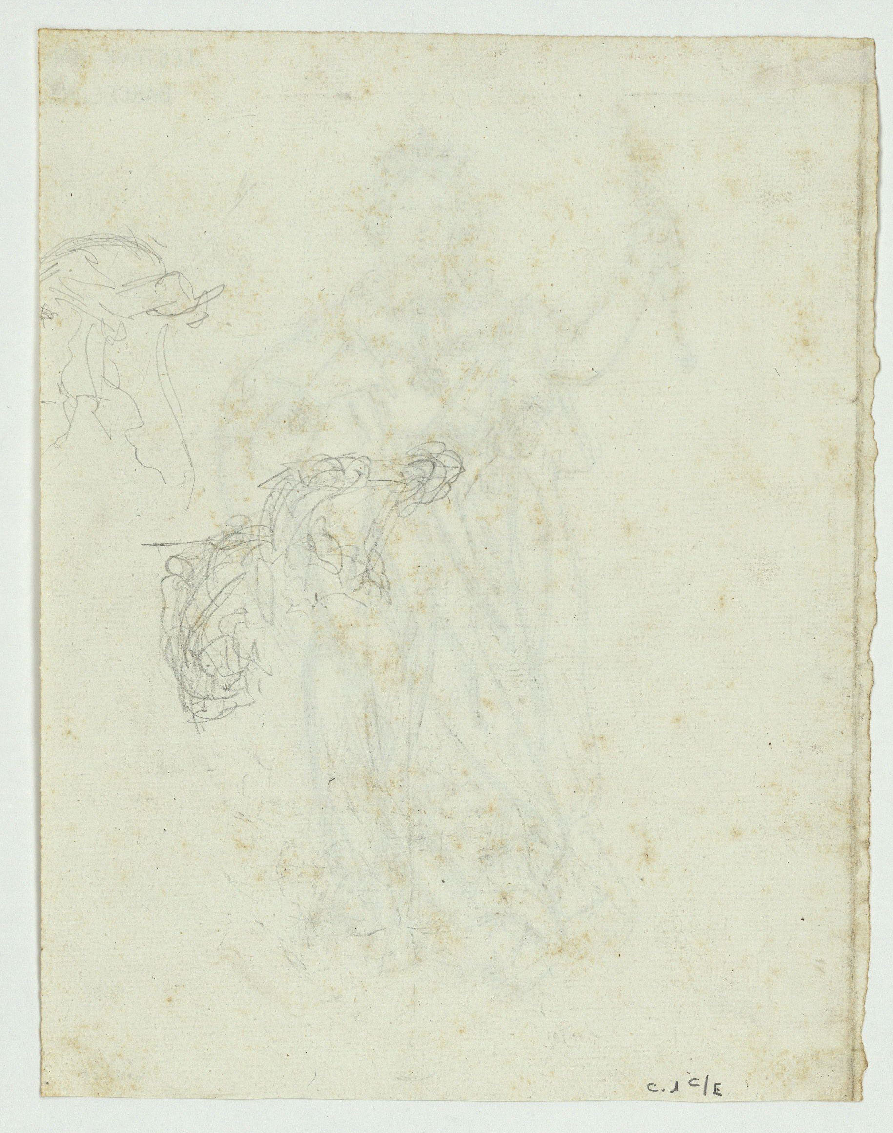 image for: Marià Fortuny - Isabel II (anvers) / Croquis inconcret (revers) - Cap a 1856-1858 [1]