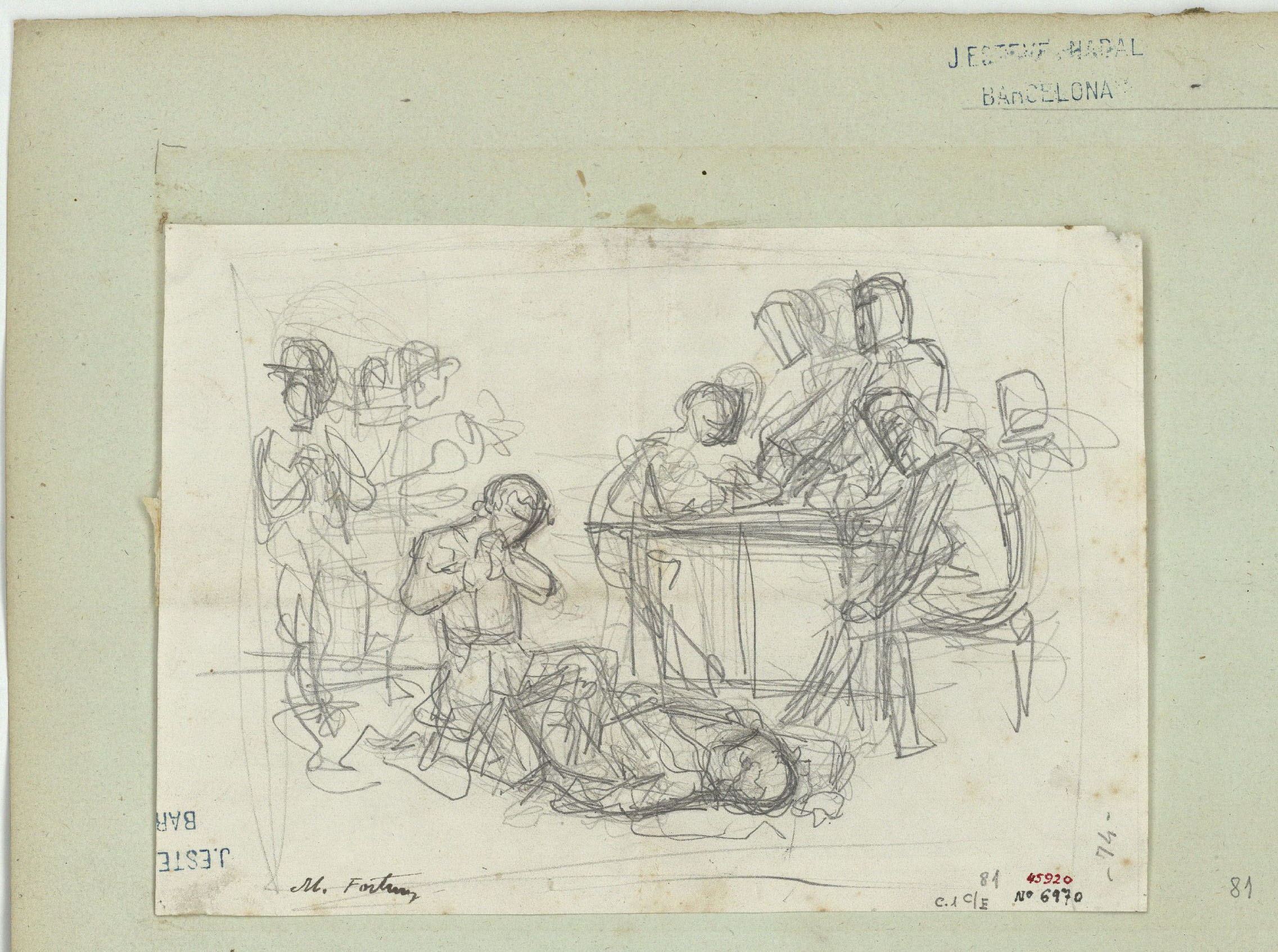 image for: Marià Fortuny - Croquis de composició - Cap a 1855-1856