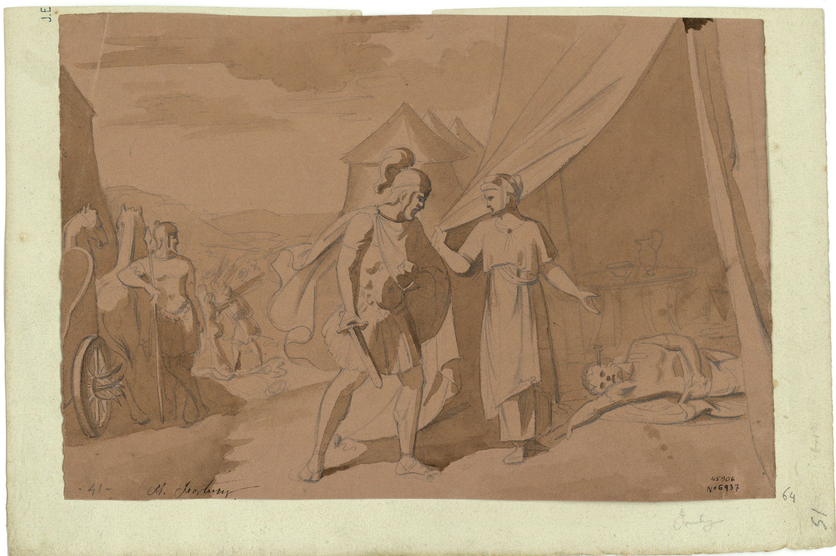 image for: Marià Fortuny - Mort d'un soldat romà - Cap a 1856-1858