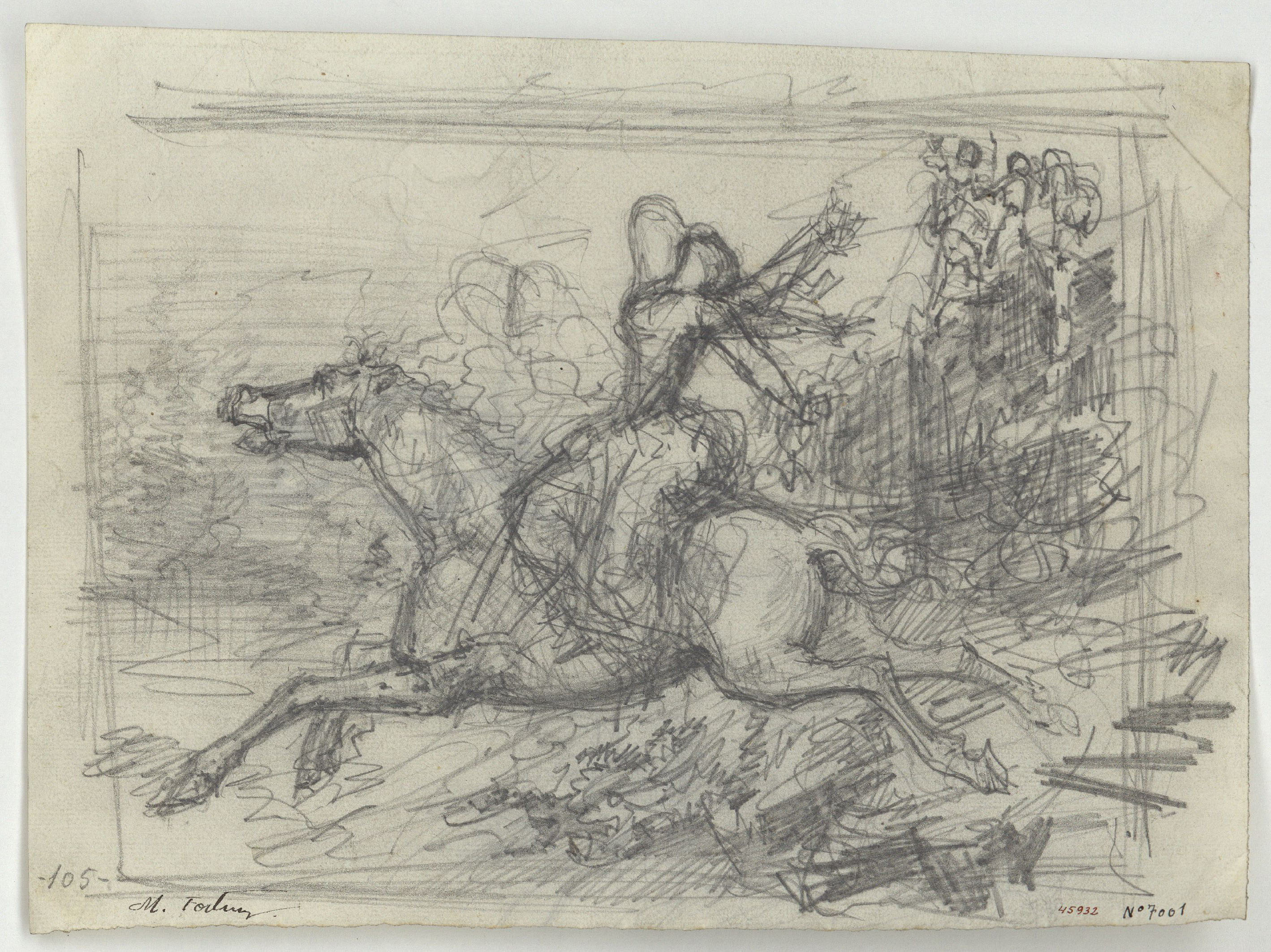 image for: Marià Fortuny - El suïcidi de Leònia. Il·lustració per a la novel·la «El mendigo hipócrita» d'Alexandre Dumas (fill) (anvers) / Dama davant d'un tocador (revers) - Cap a 1856-1857