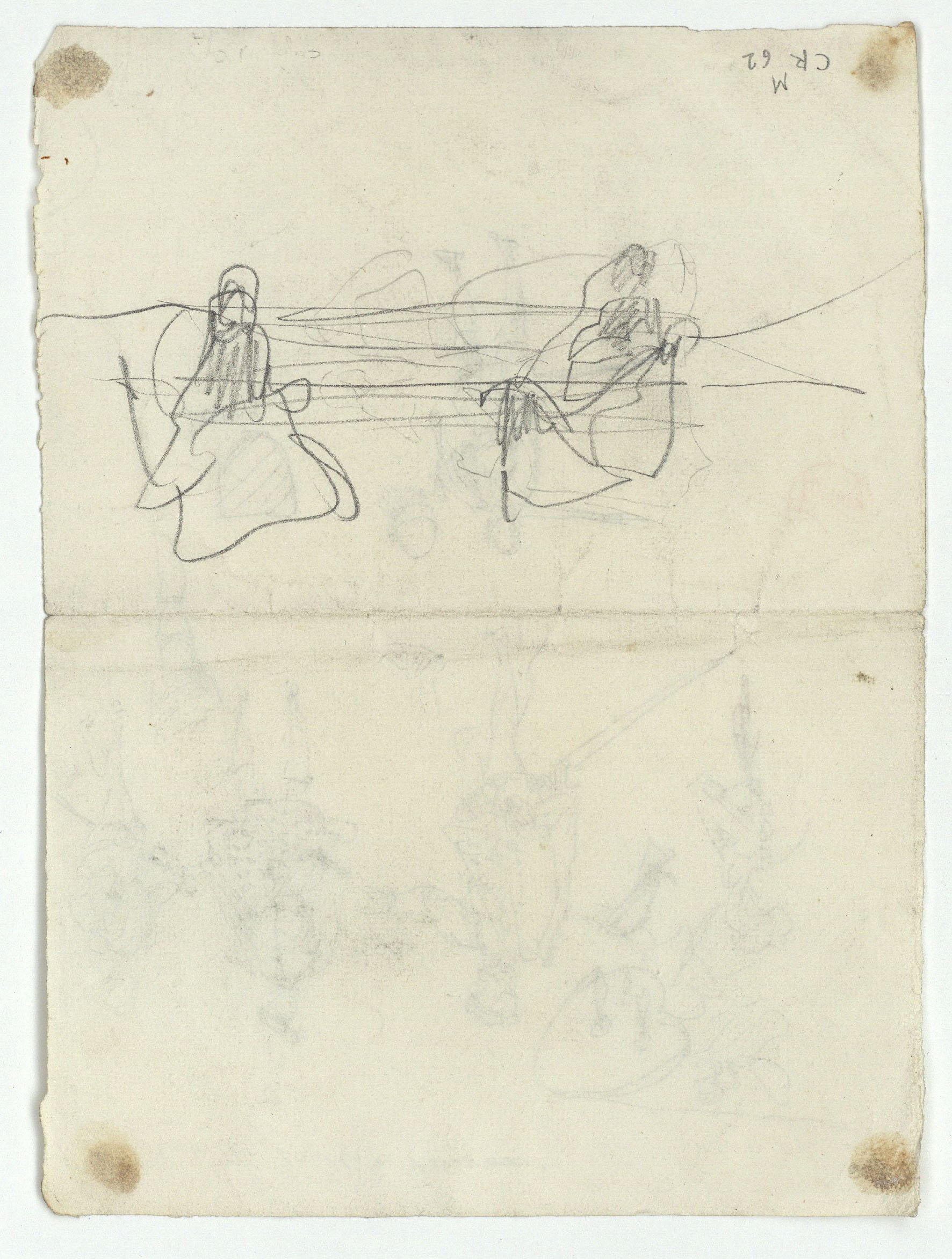 image for: Marià Fortuny - Civitas urbis terraris (anvers) / Croquis inconcret (revers) - Cap a 1867-1872 [1]