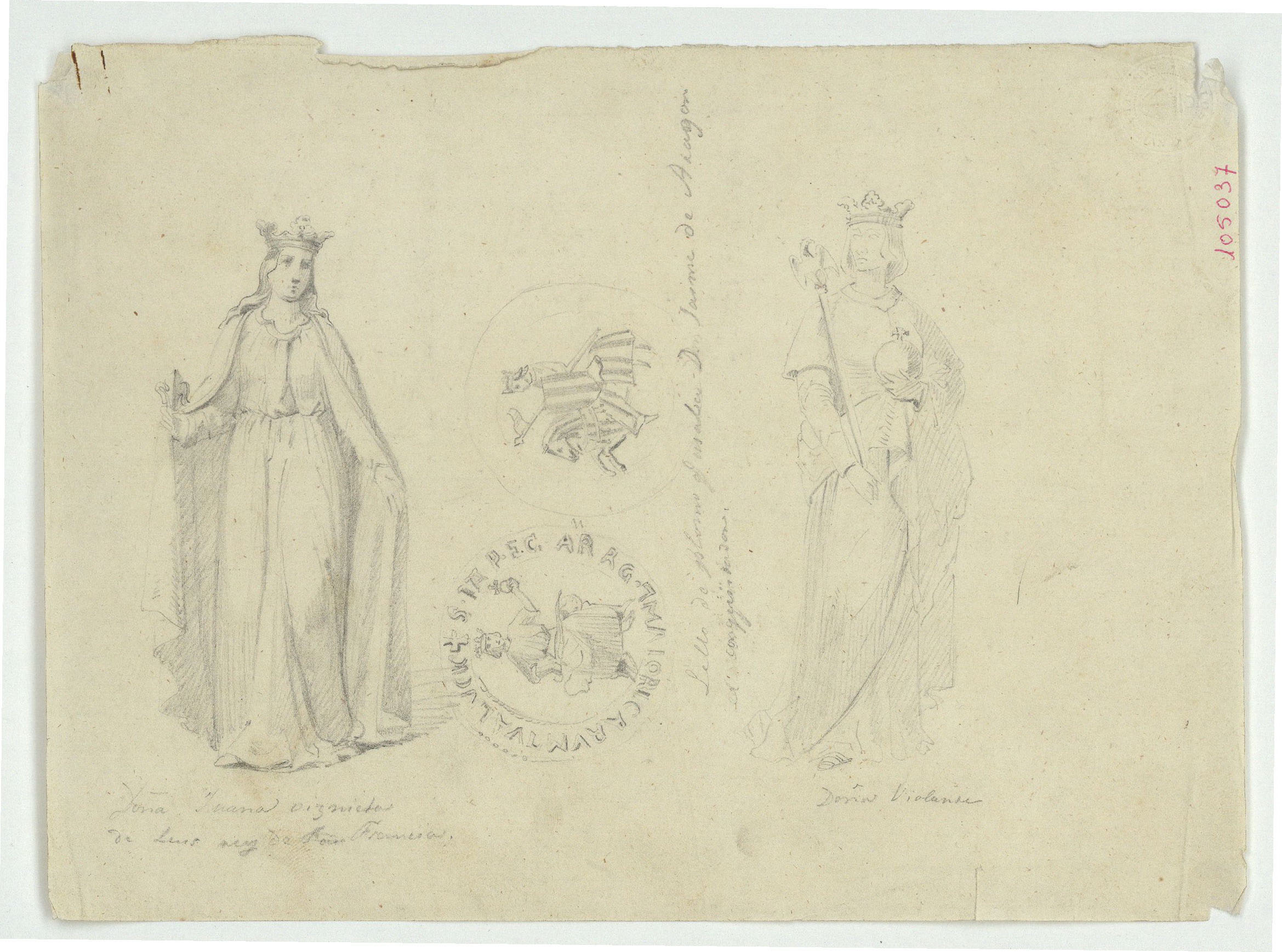 image for: Marià Fortuny - Joana II de Navarra, segell de plom de Jaume el Conqueridor i Violant - Cap a 1867-1872