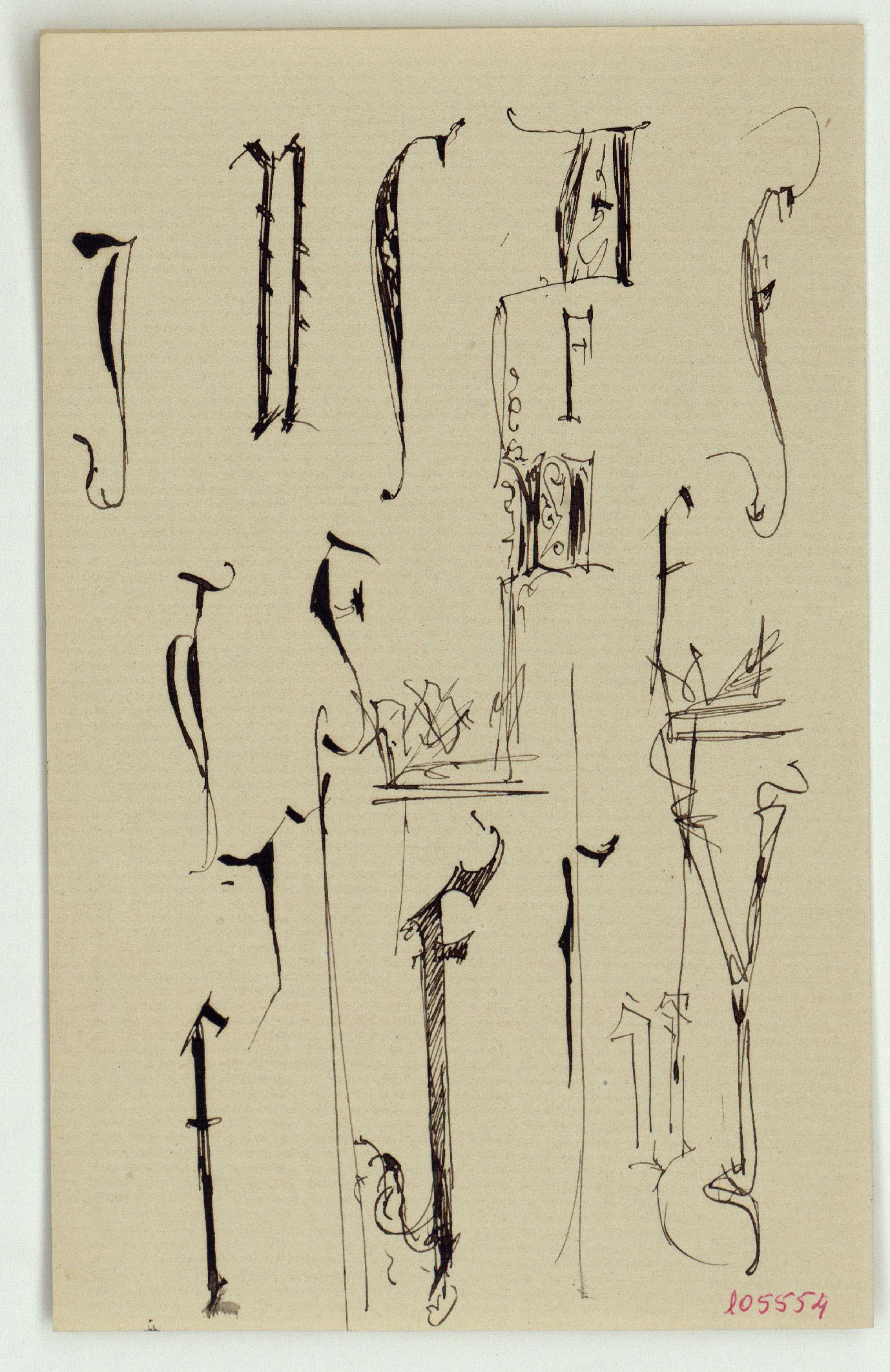 image for: Marià Fortuny - Lletres d'estil gòtic - Cap a 1867-1872