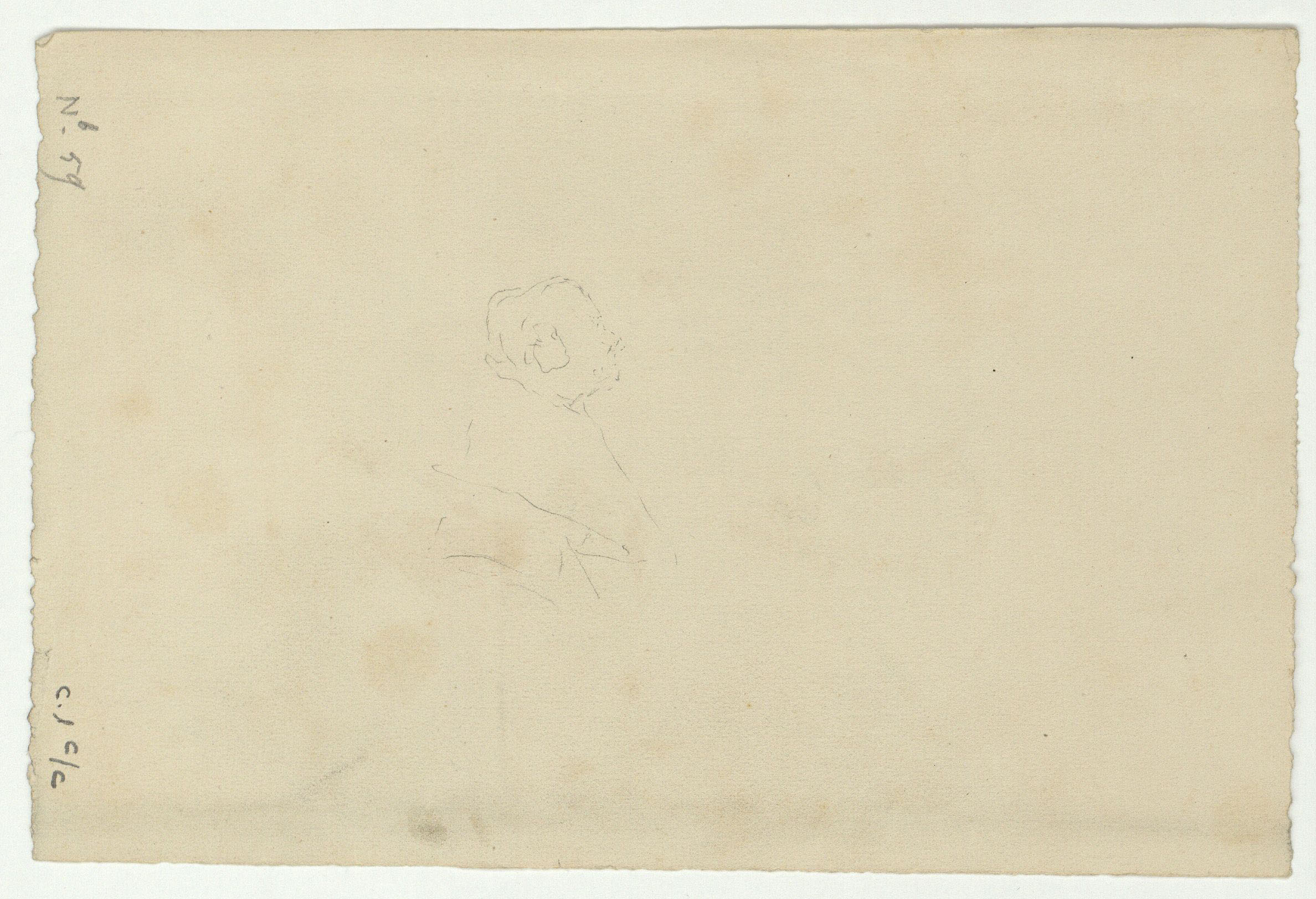 image for: Marià Fortuny - Sanefes d'estil musulmà (anvers) / Esbós de bust masculí (revers) - Cap a 1870-1872 [1]