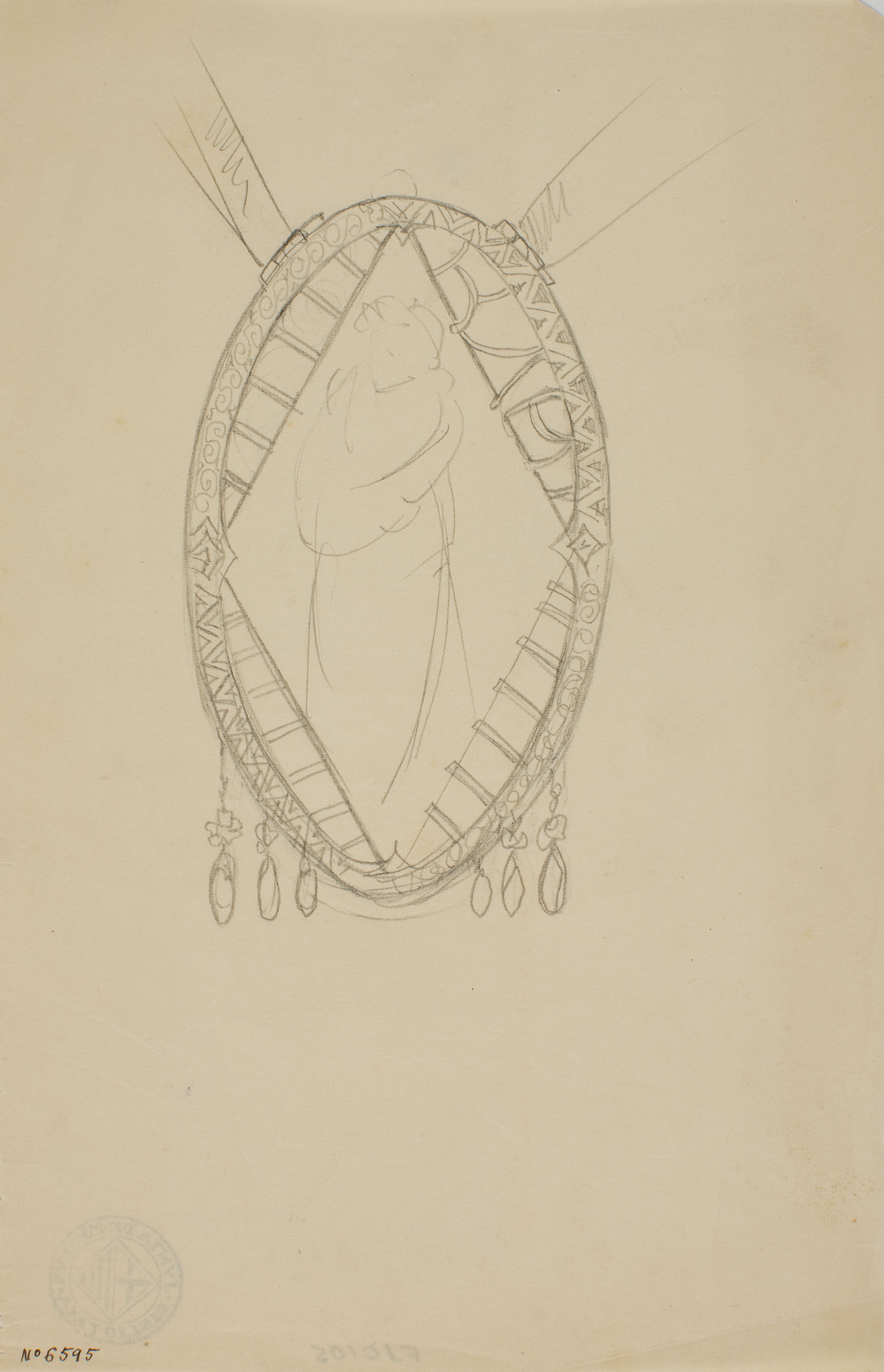 image for: Alexandre de Riquer - Projecte de segell per a l'Exposició d'Art Antic de 1902 - Cap a 1902