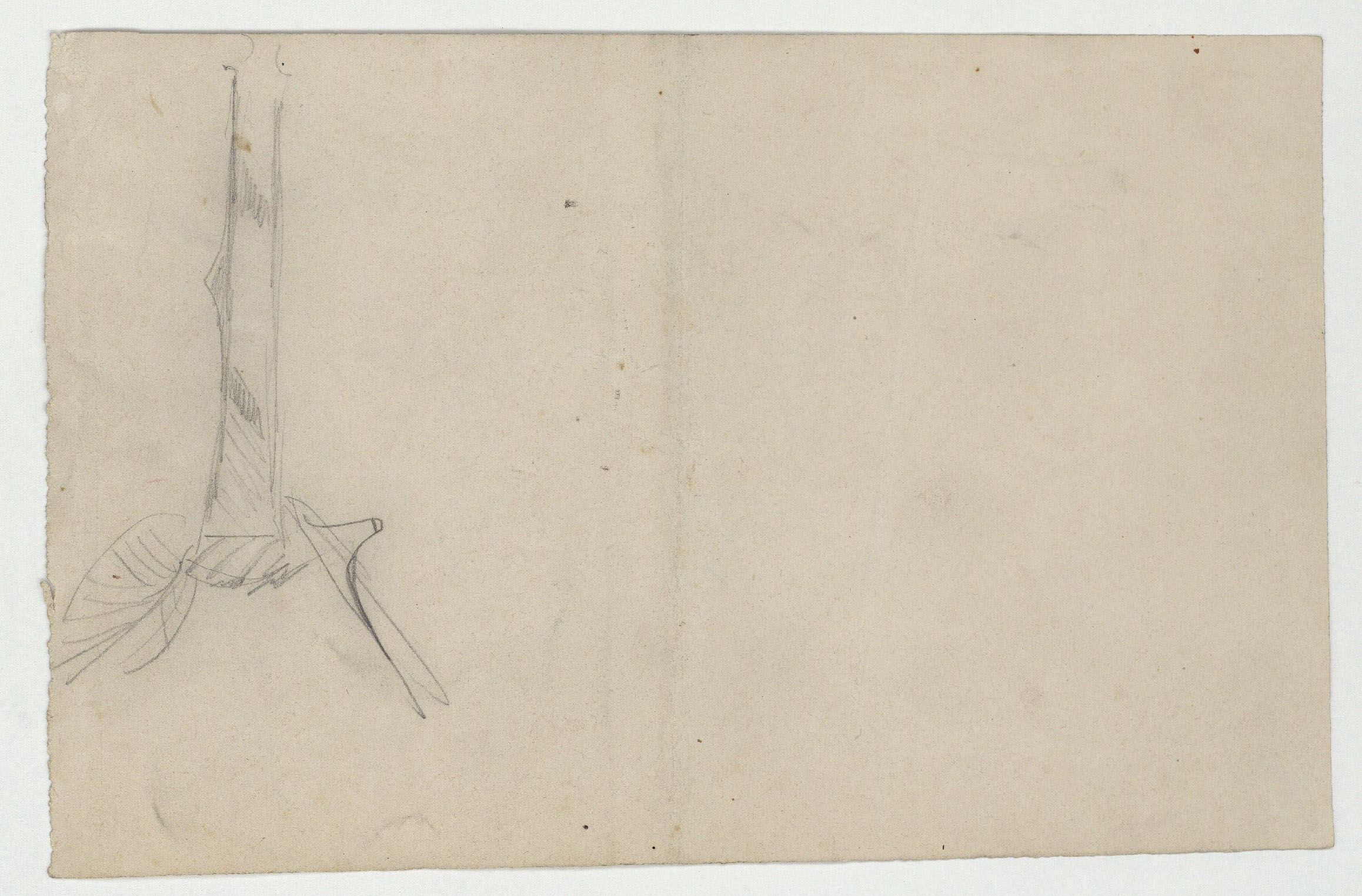 image for: Marià Fortuny - En el tren de Nápoles a Roma (anvers) / Croquis inconcret (revers) - 1874 [1]