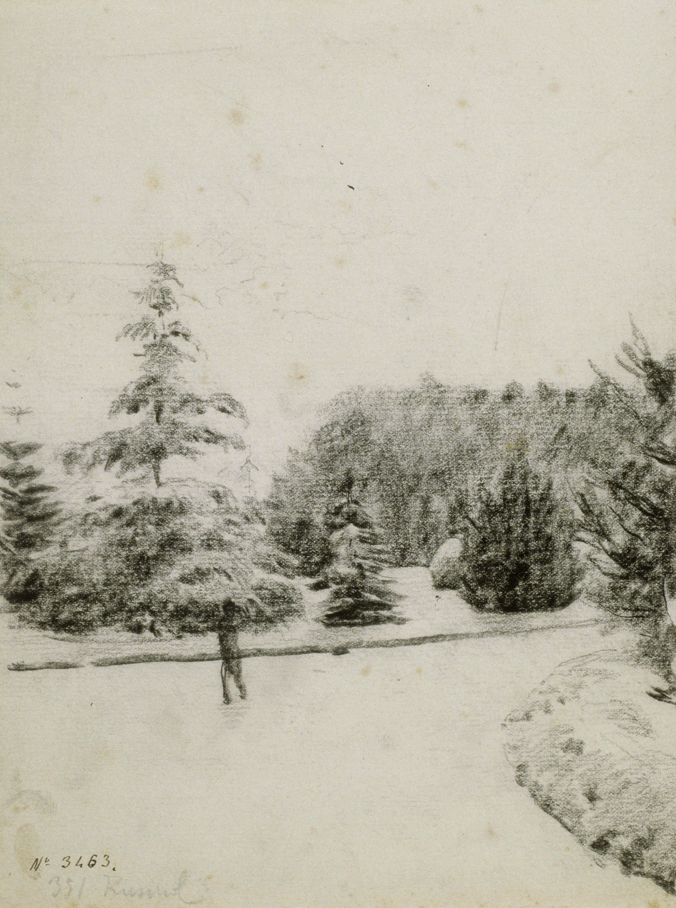 image for: Santiago Rusiñol - Estudi de jardí (anvers) / Estudi de cap masculí (revers) - Cap a 1891