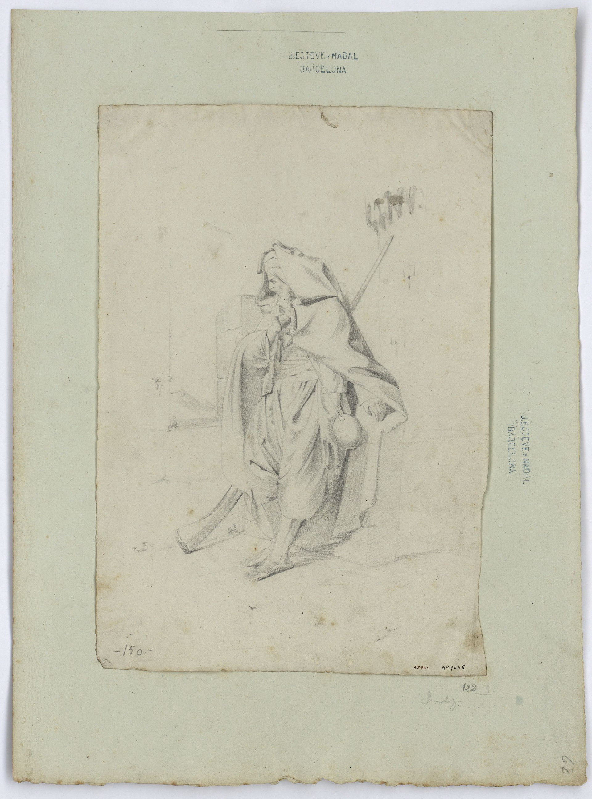 image for: Marià Fortuny - Guerrer nord-africà amb espingarda - Cap a 1856-1858