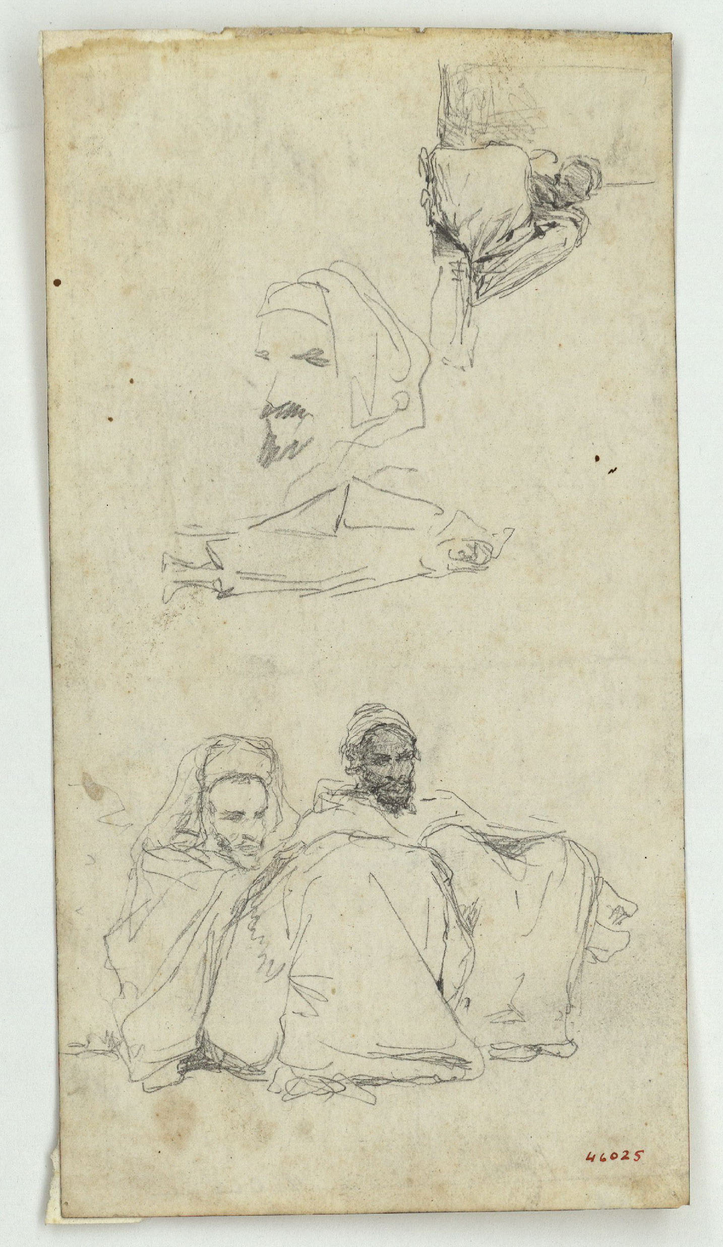 image for: Marià Fortuny - Marroquins (anvers) / Esbós de marroquins i ruc (revers) - Cap a 1860-1862