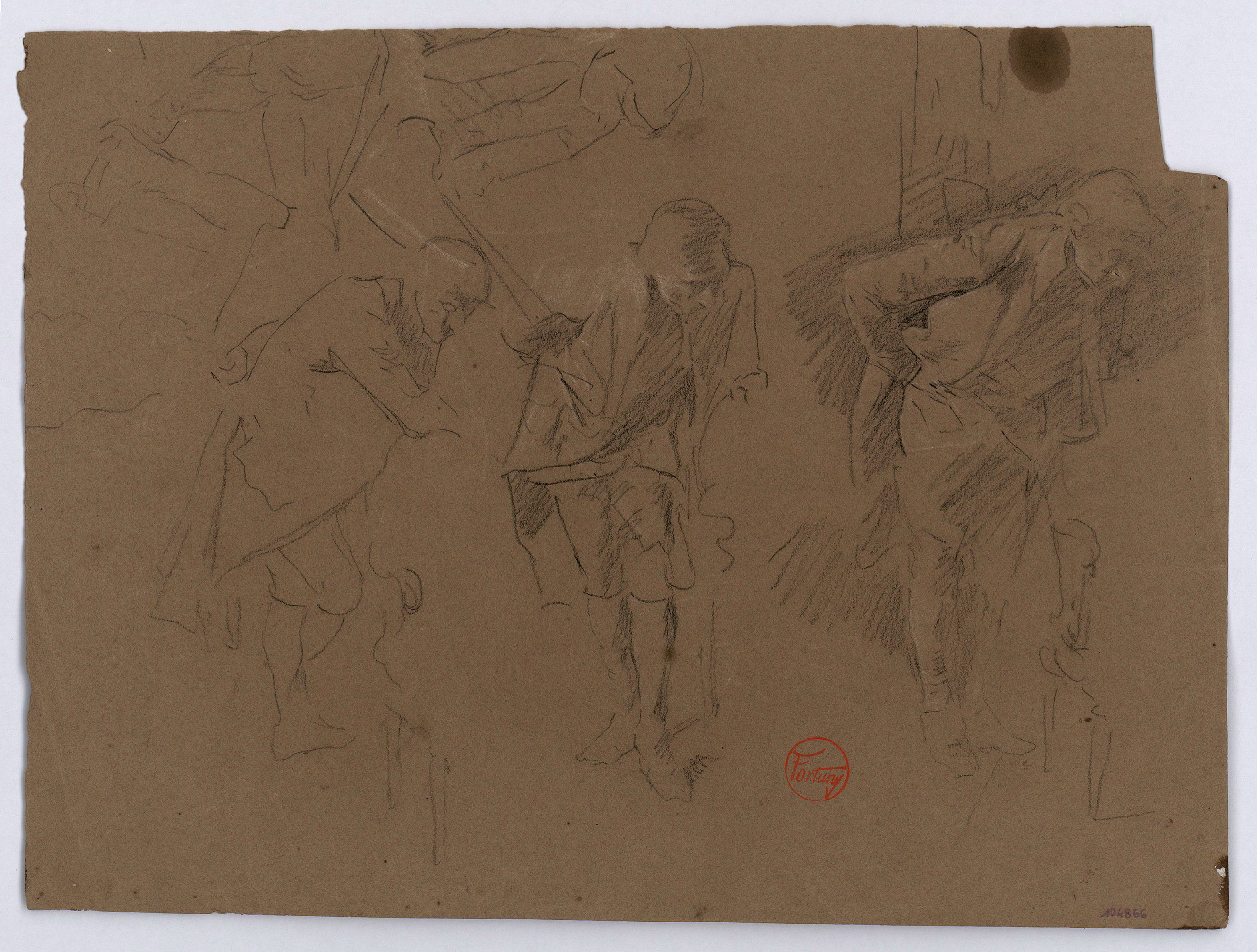 image for: Marià Fortuny - Estudi per al quadre «El col·leccionista d'estampes» (anvers) / Músic (revers) - Cap a 1863-1867