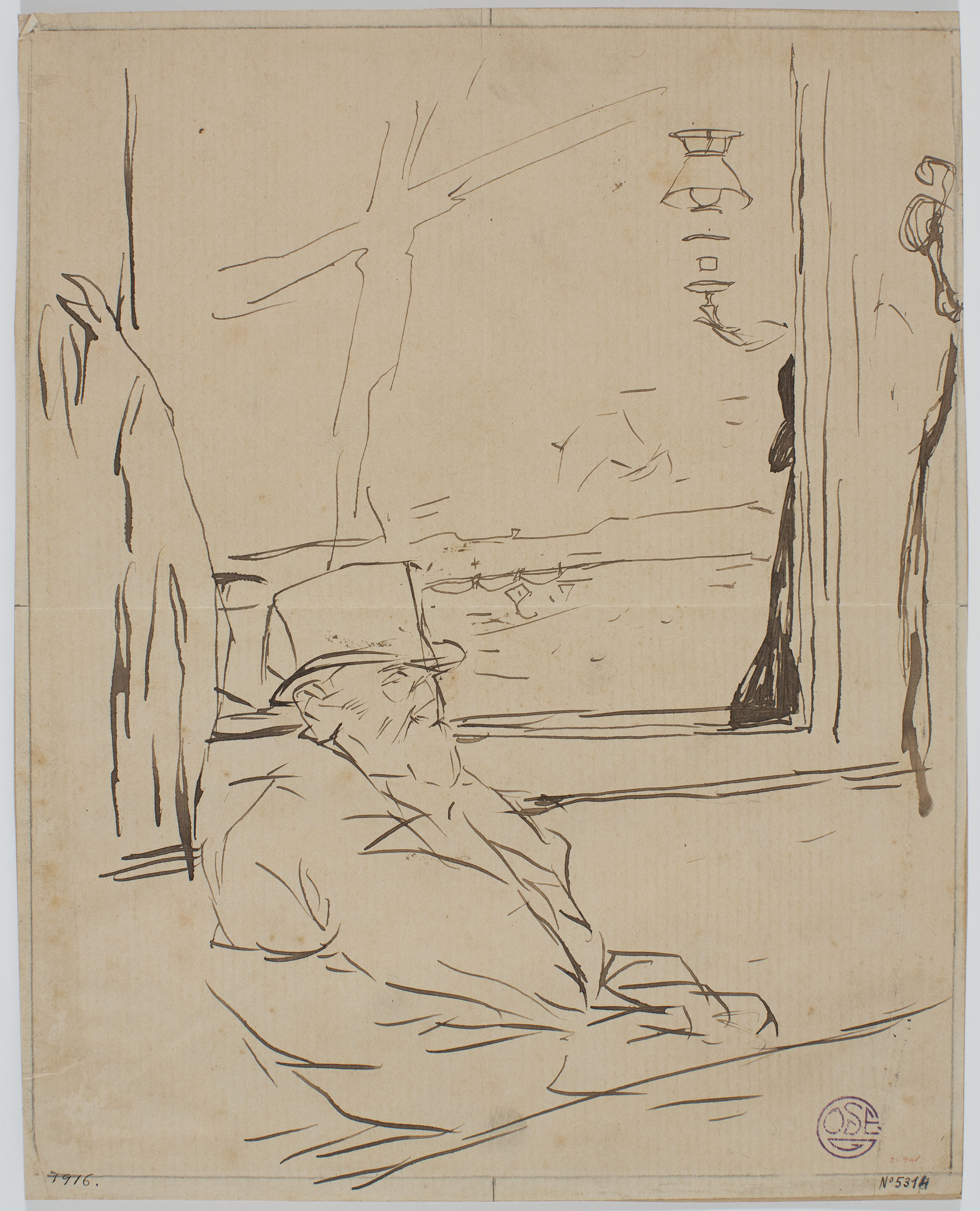 Francesc Xavier Gosé - Home en un cafè - Cap a 1900 image for: Francesc Xavier Gosé - Home en un cafè - Cap a 1900