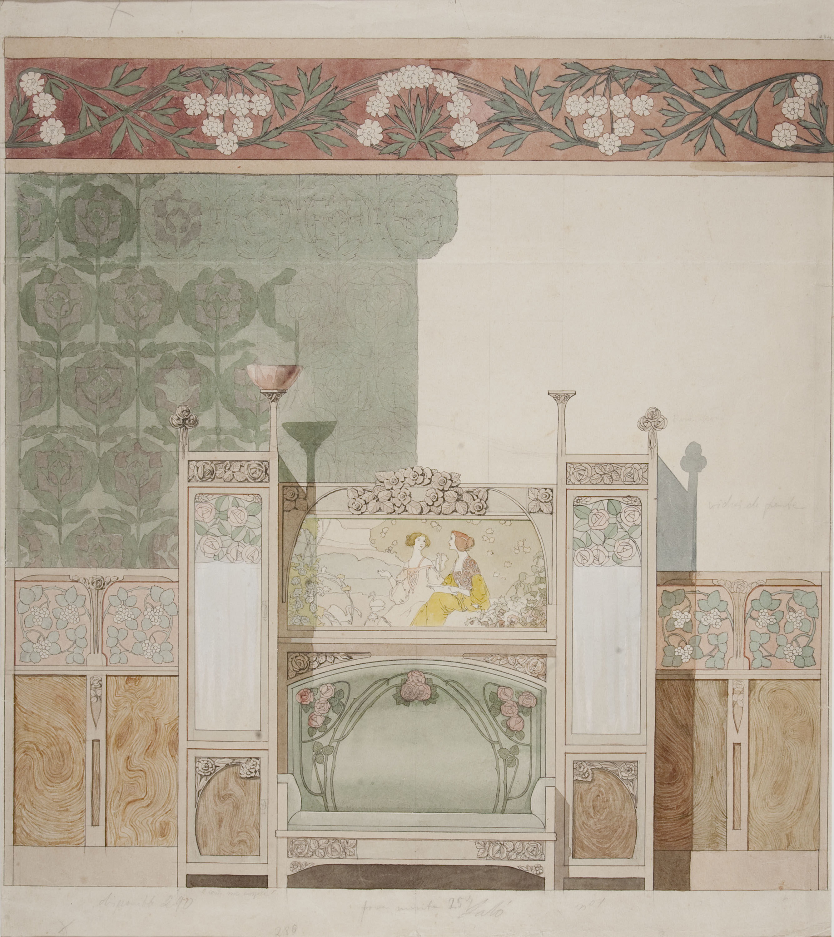 image for: Gaspar Homar - Estudi per al saló de la casa Navàs de Reus - Cap a 1905