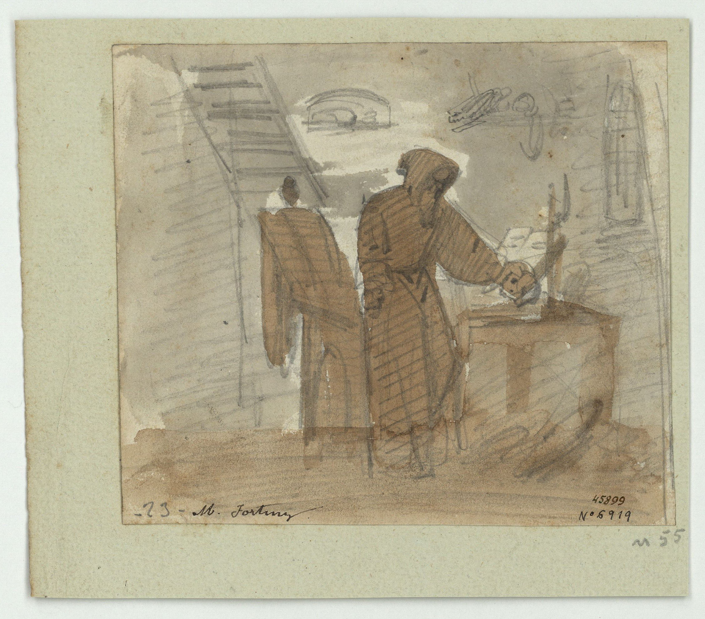 image for: Marià Fortuny - Frare en una cel·la - Cap a 1856-1858