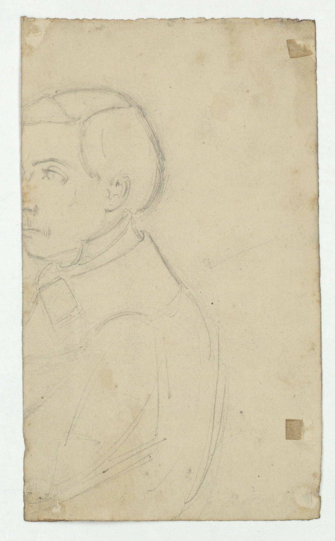 image for: Marià Fortuny - Paisatge (anvers) / Retrat masculí (revers) - Cap a 1856-1858 [1]