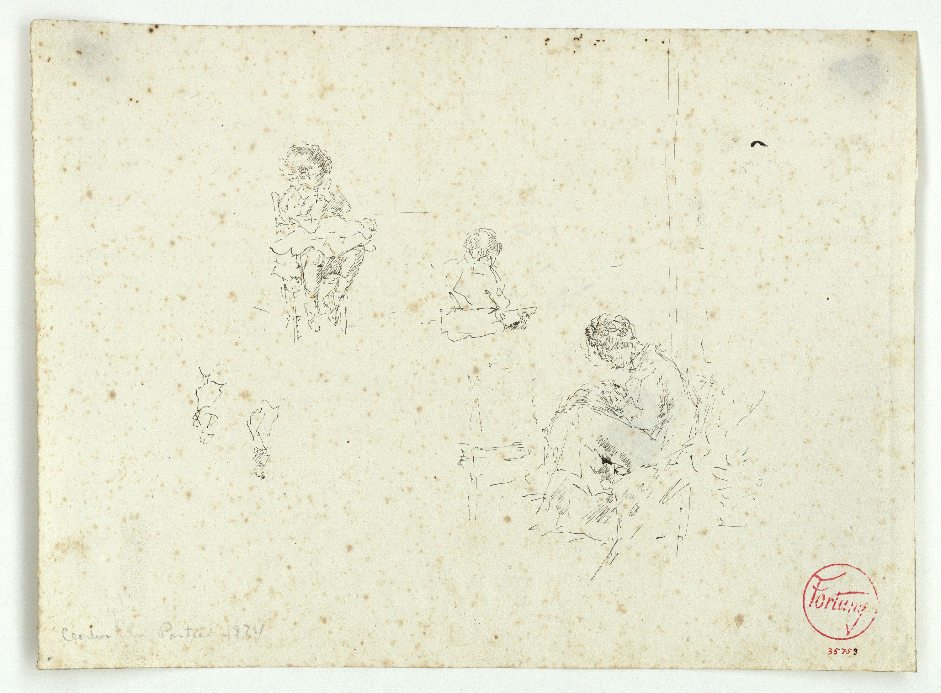 image for: Marià Fortuny - María Luisa, Mariano i Cecilia de Madrazo (anvers) / Cecilia de Madrazo (revers) - Cap a 1874