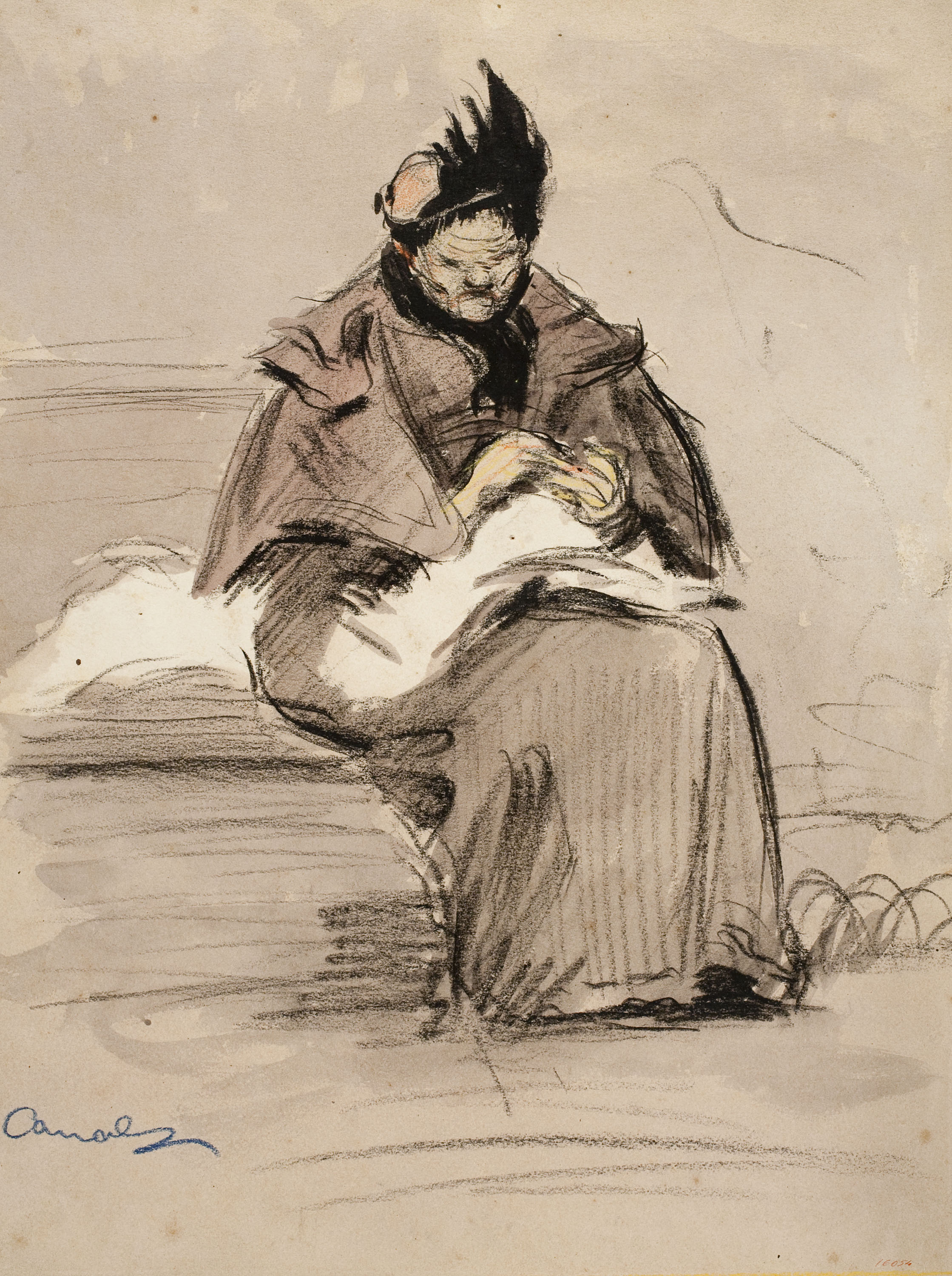 image for: Ricard Canals - Dona asseguda en un banc - Cap a 1896-1900