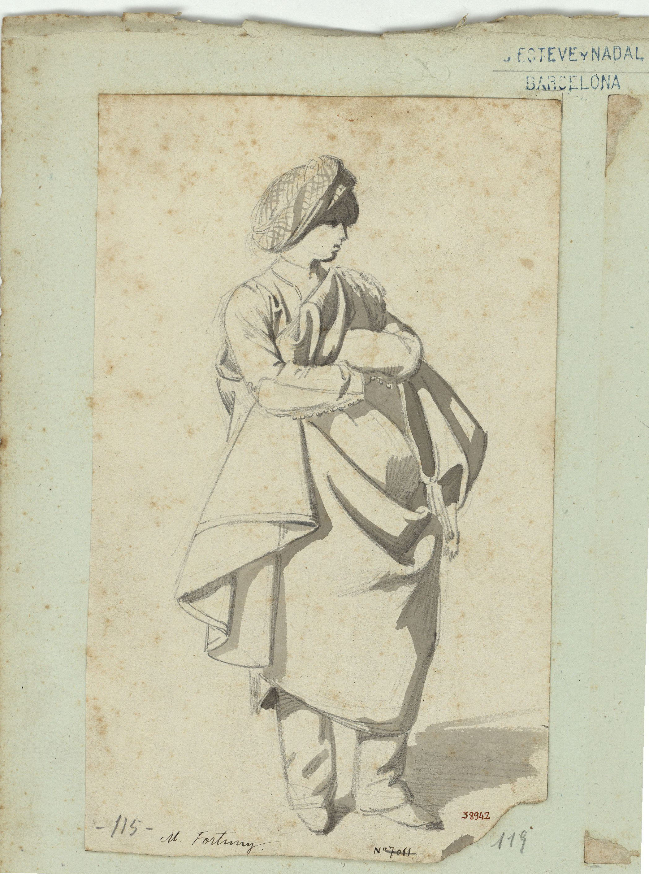 image for: Marià Fortuny - Estudi acadèmic de figura oriental - Cap a 1856-1858