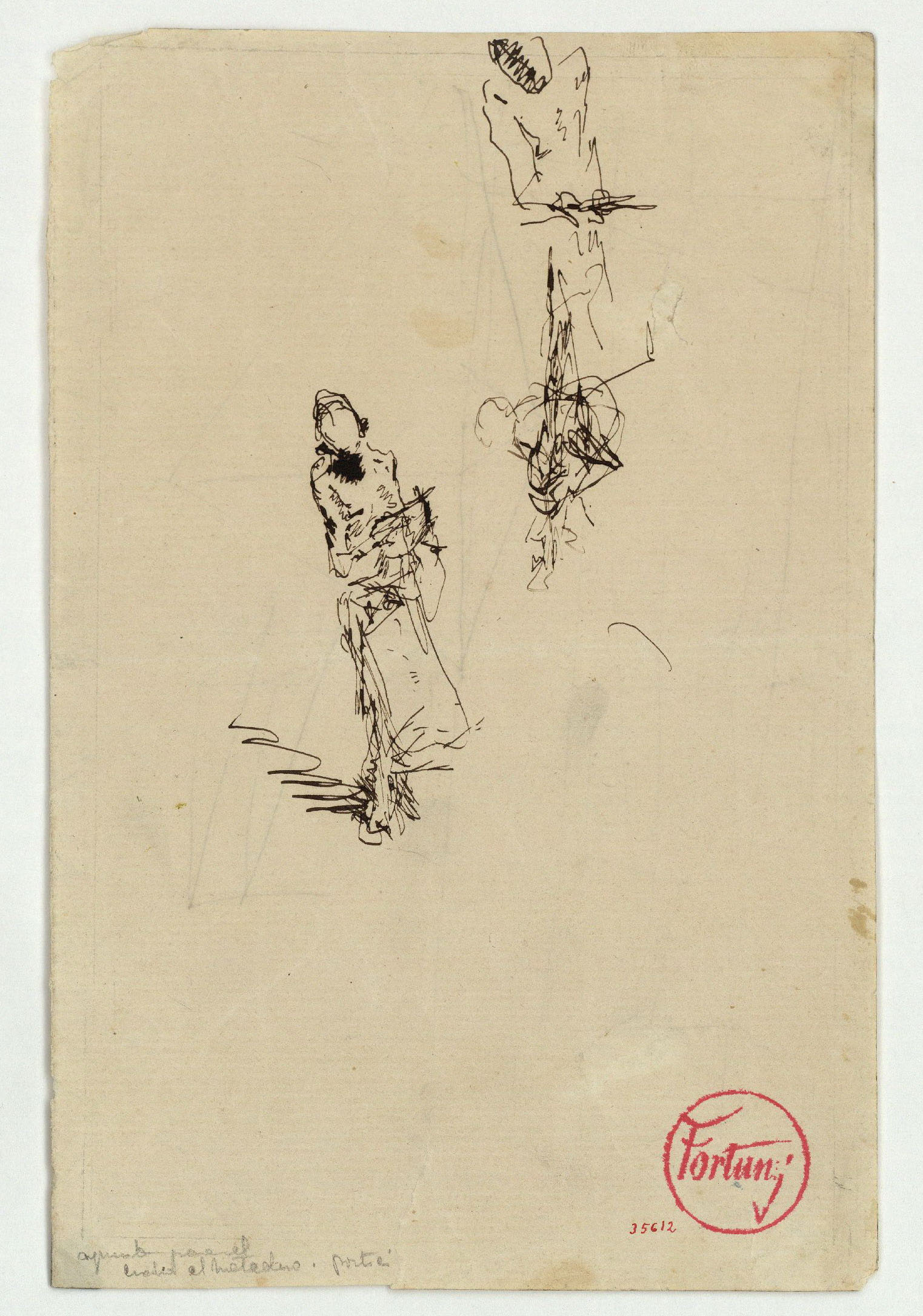 image for: Marià Fortuny - Estudi per al quadre «L'escorxador de Portici» - Cap a 1874