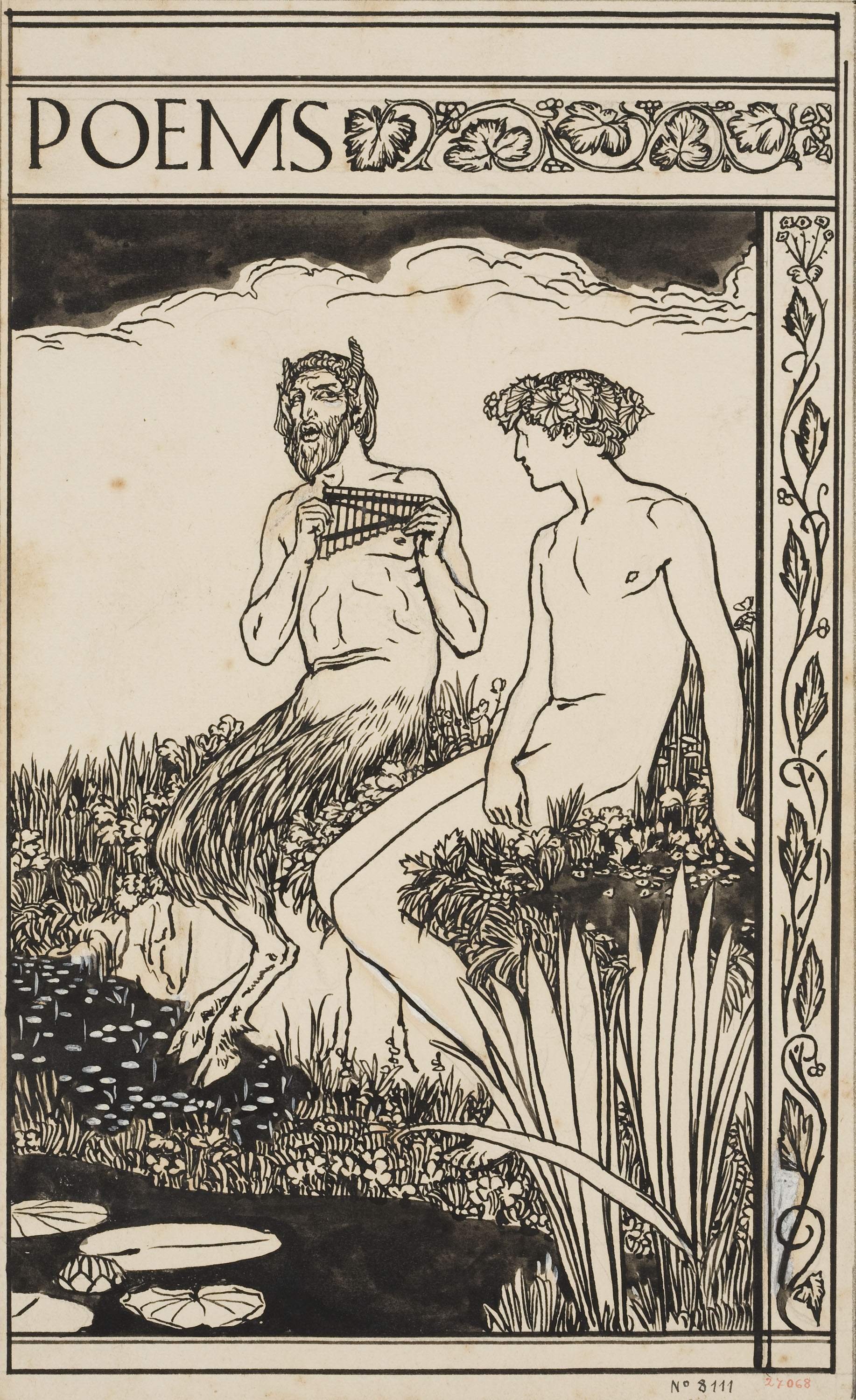 image for: Robert Anning Bell - «Poems». Faune i jove vora d'un riu - Anterior a 1907