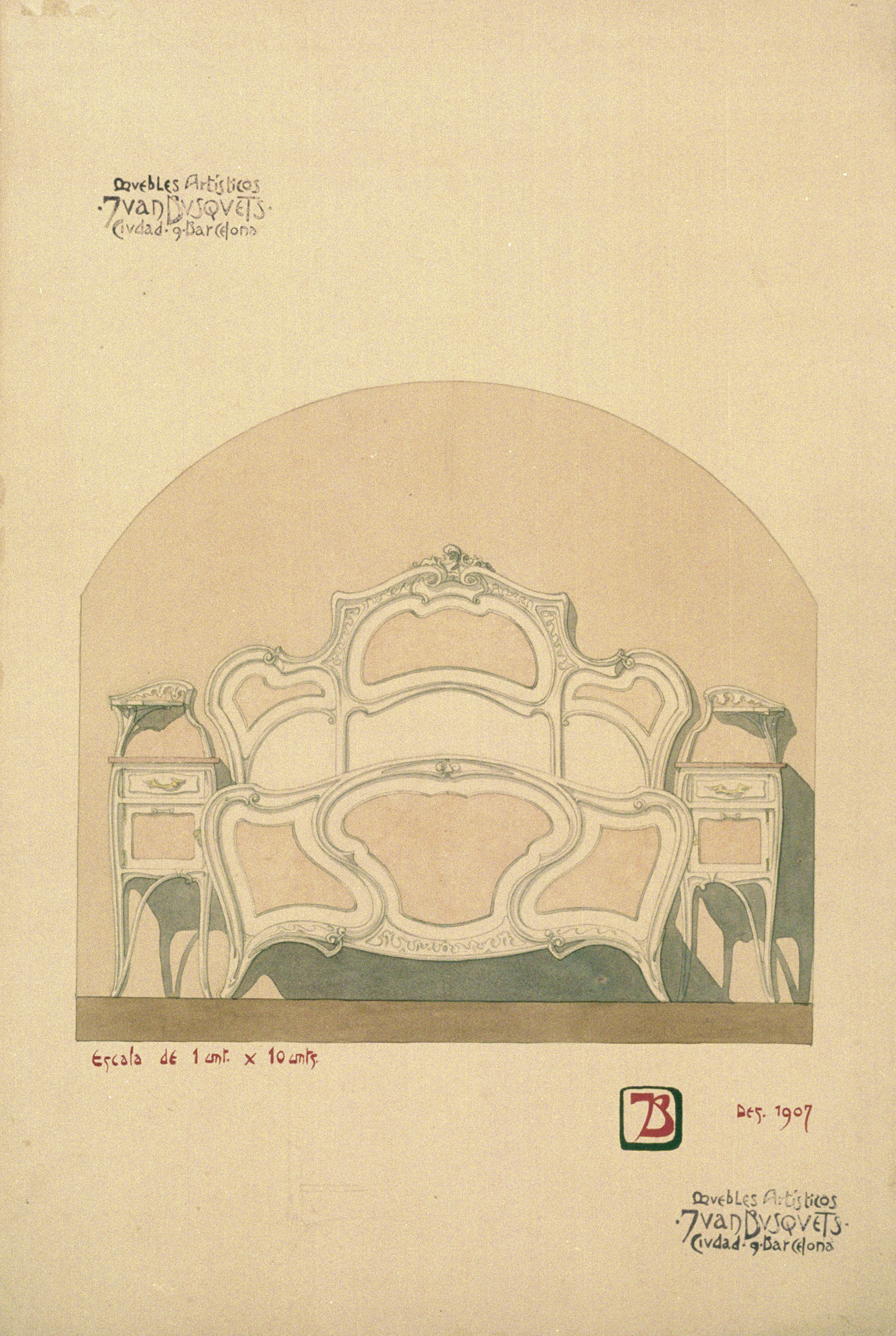 image for: Joan Busquets - Llit i tauleta de nit - 1907