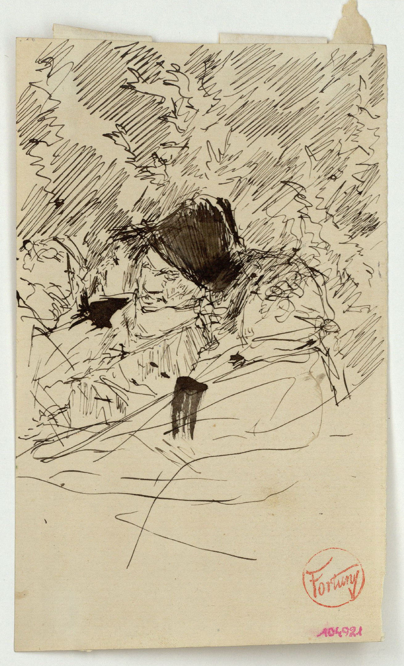 image for: Marià Fortuny - Estudi per al quadre «El jardí dels poetes» - Cap a 1871