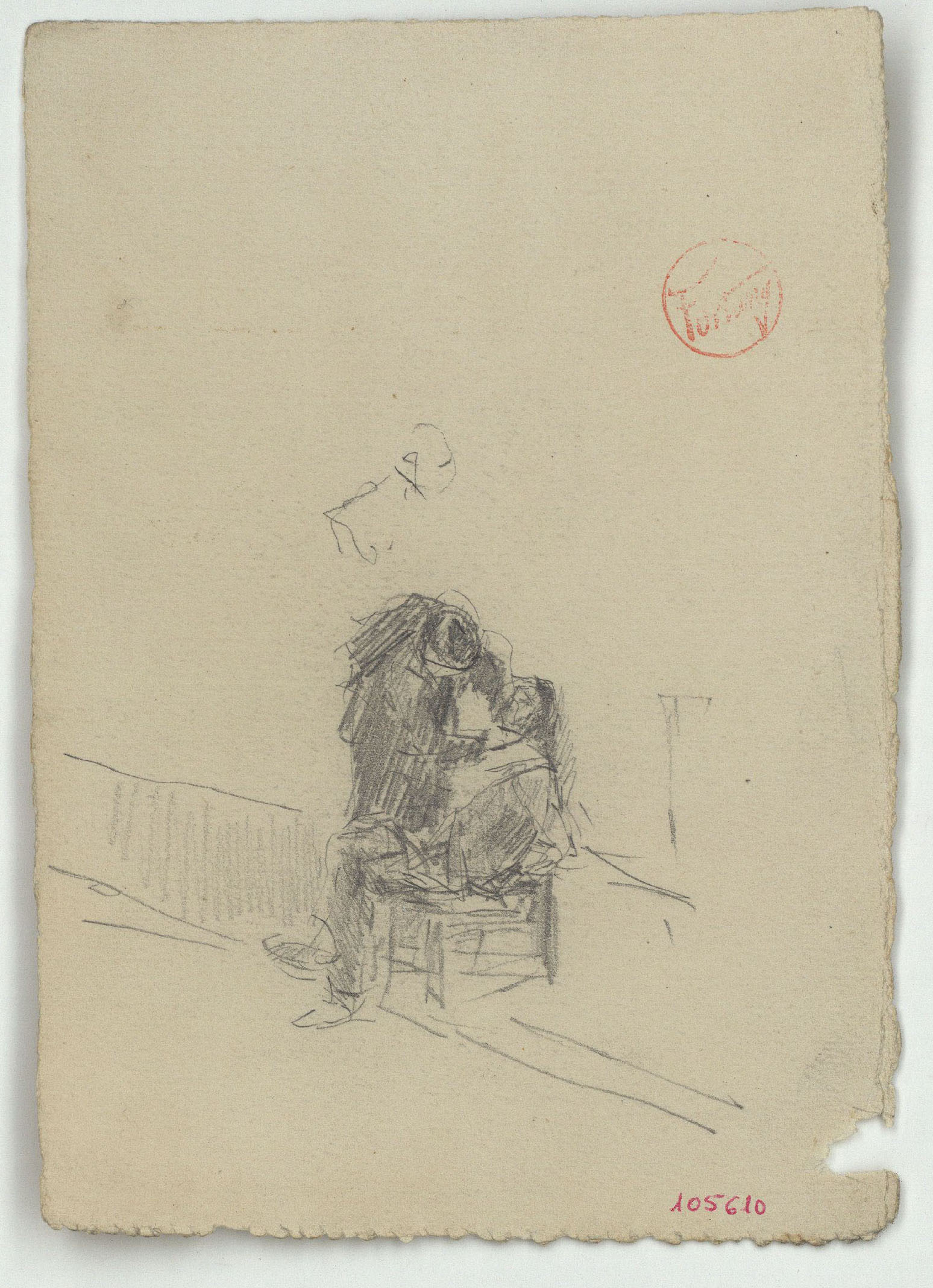 image for: Marià Fortuny - Esbós de dues figures - Cap a 1863-1866