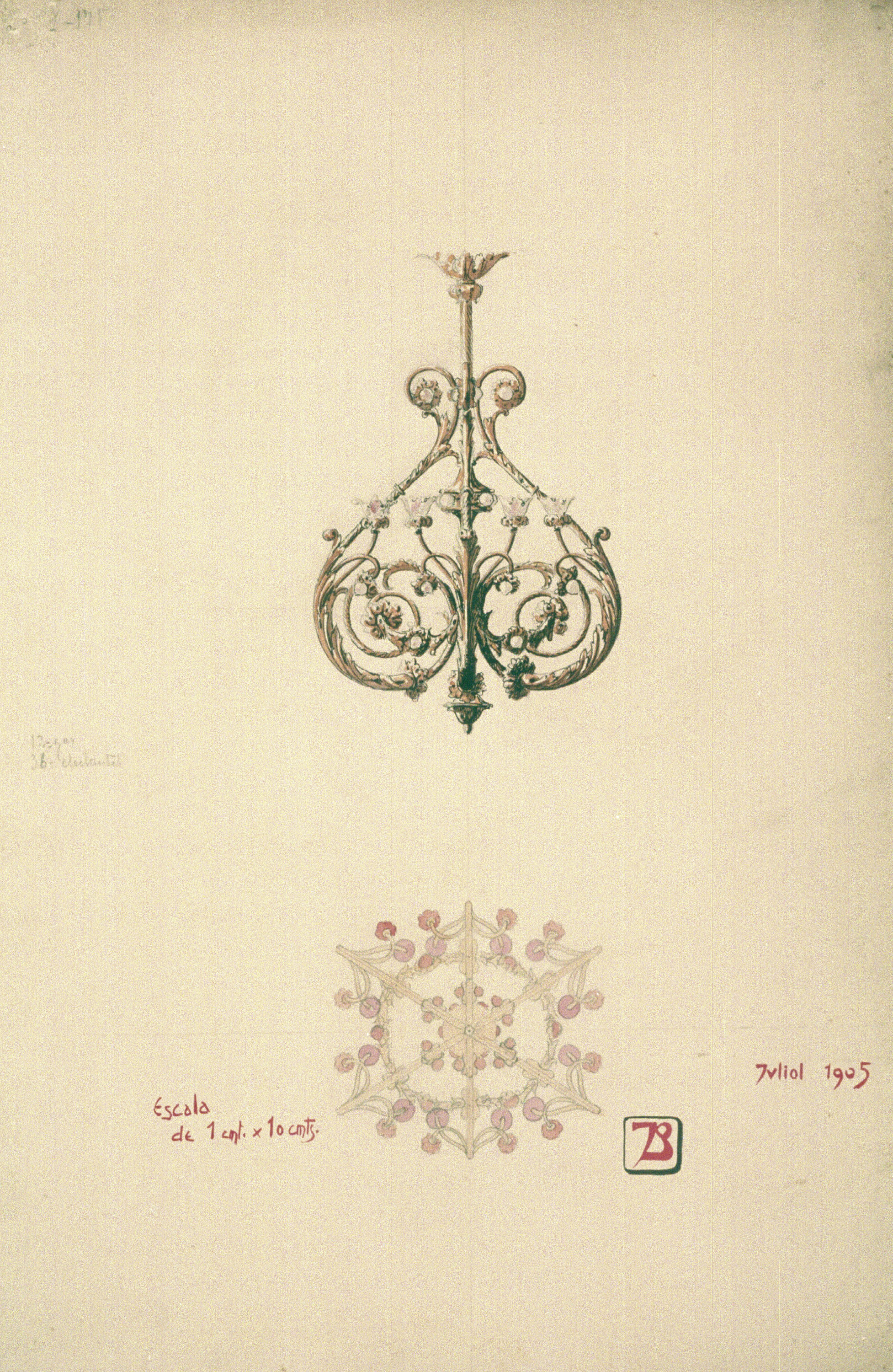 image for: Joan Busquets - Llum, vista frontal i de secció - 1905