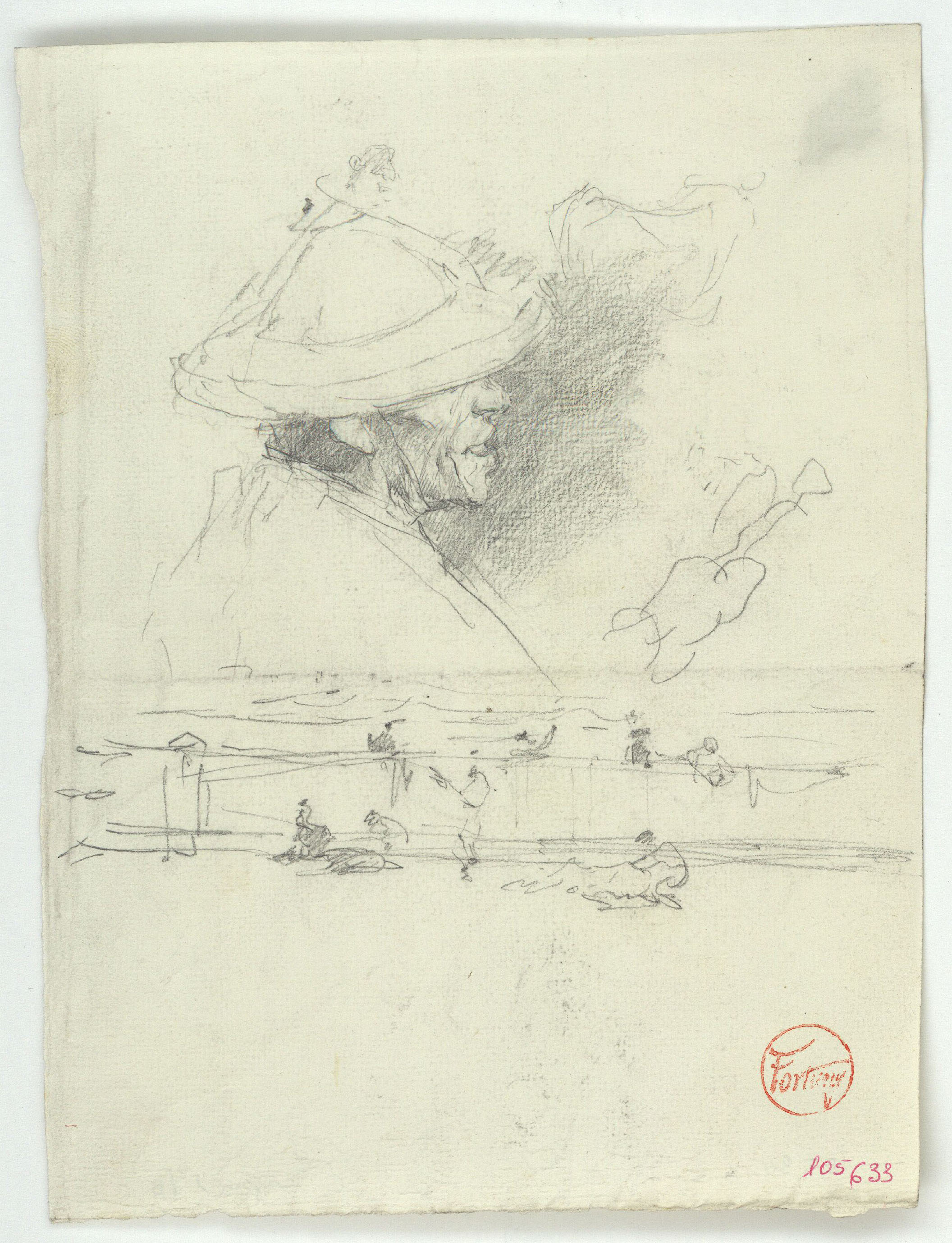 image for: Marià Fortuny - Bust d'un picador i corrida de toros - Cap a 1867-1868