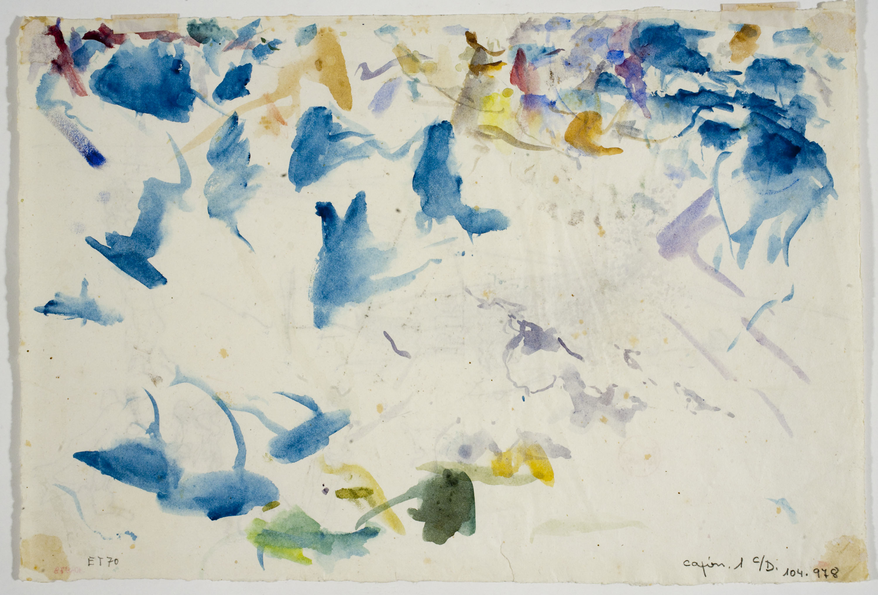 image for: Marià Fortuny - Estudi per al quadre «Platja de Portici» (anvers) / Croquis inconcret (revers) - Cap a 1874 [1]