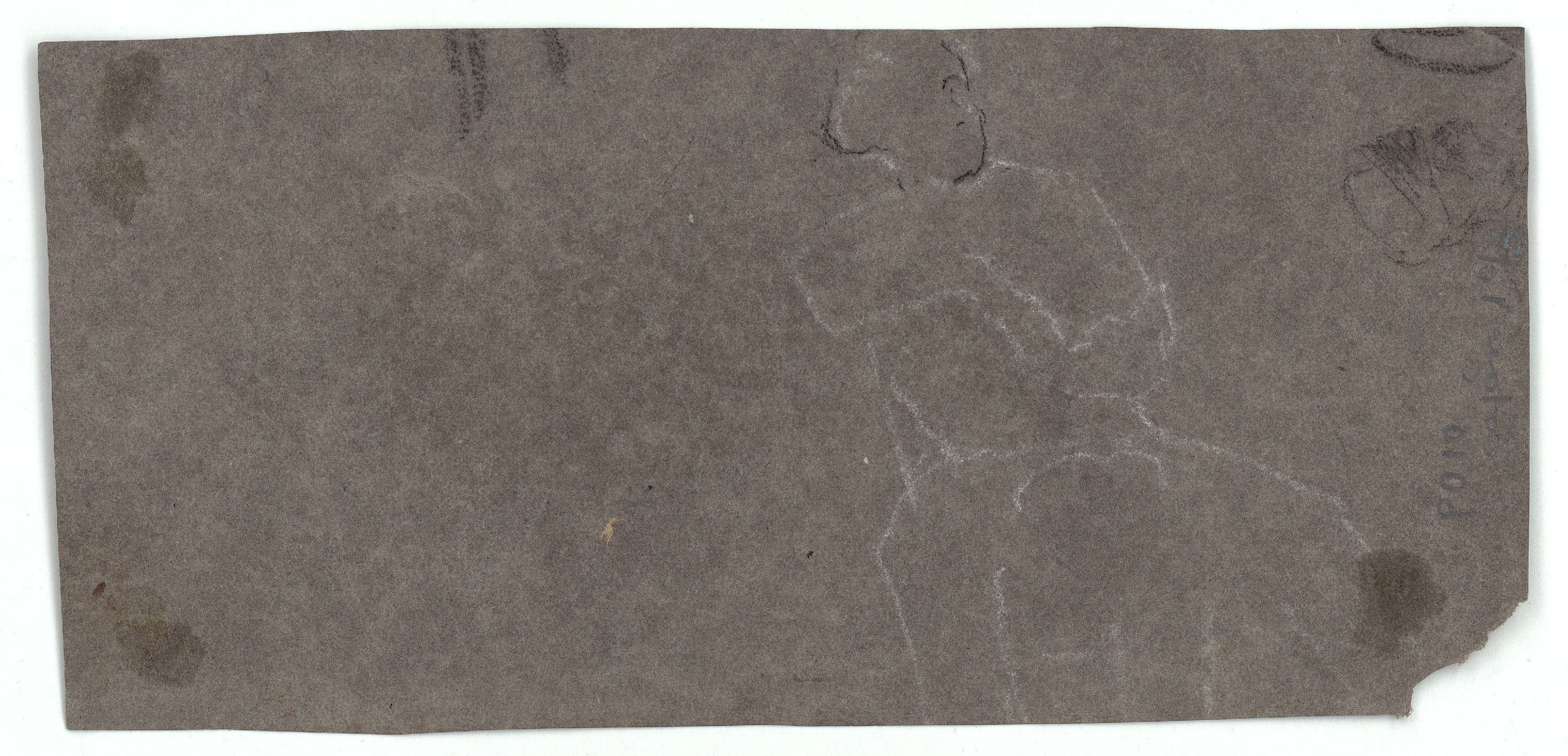 image for: Marià Fortuny - Retrat masculí (anvers) / Croquis de figura (revers) - Cap a 1863-1867 [1]