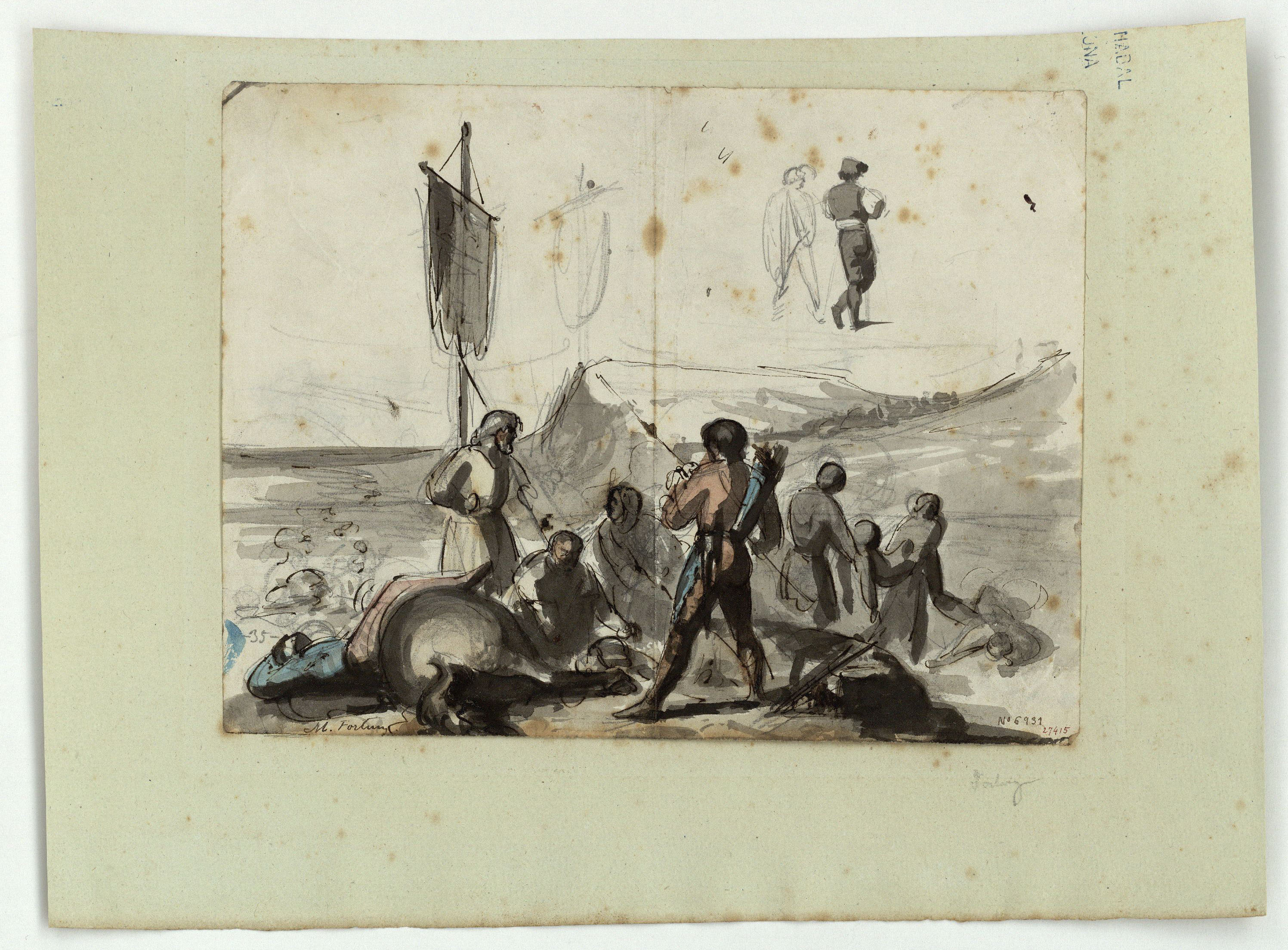 image for: Marià Fortuny - Estudi de composició - Cap a 1856-1858