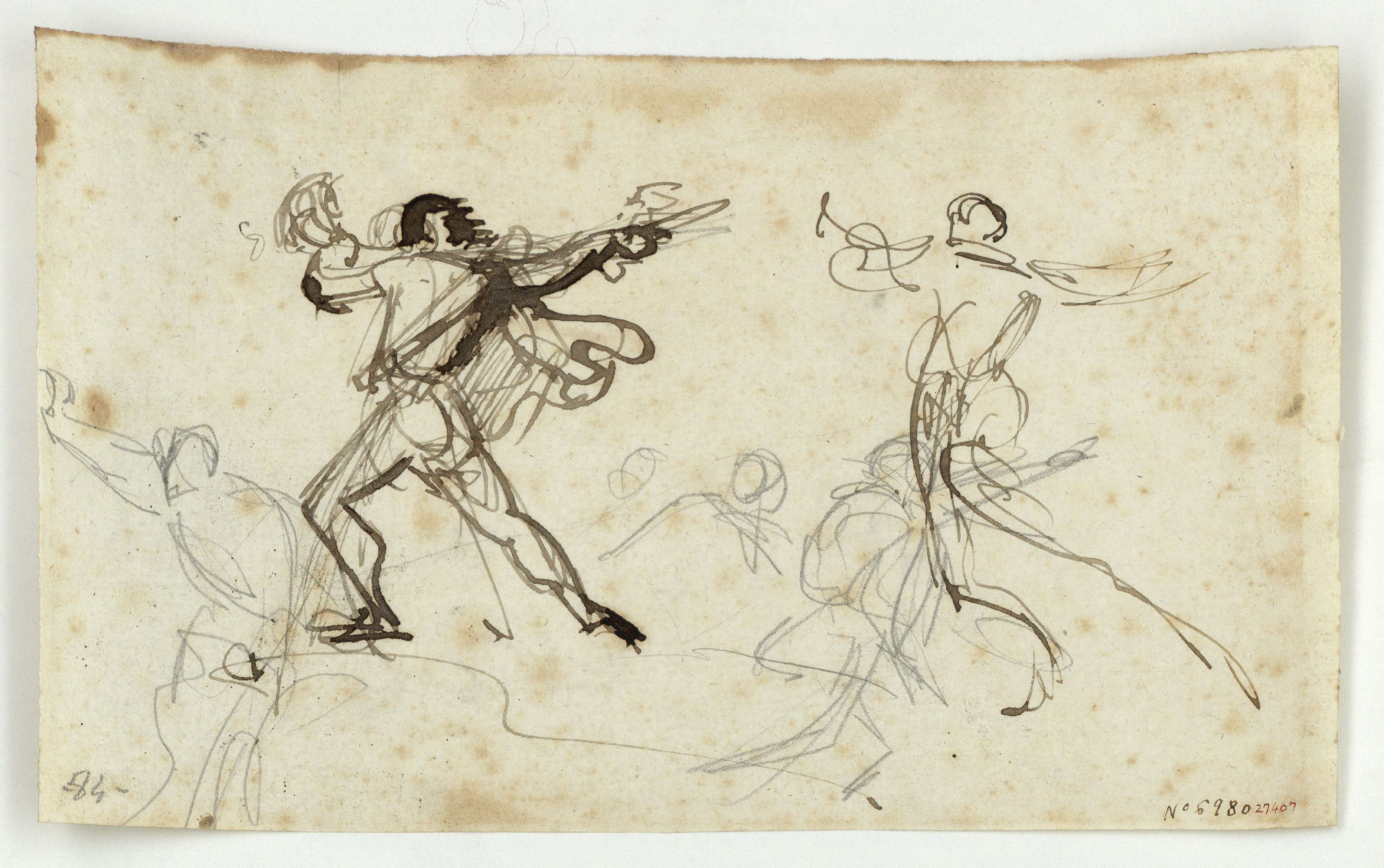 image for: Marià Fortuny - Croquis de figures masculines - Cap a 1856-1858