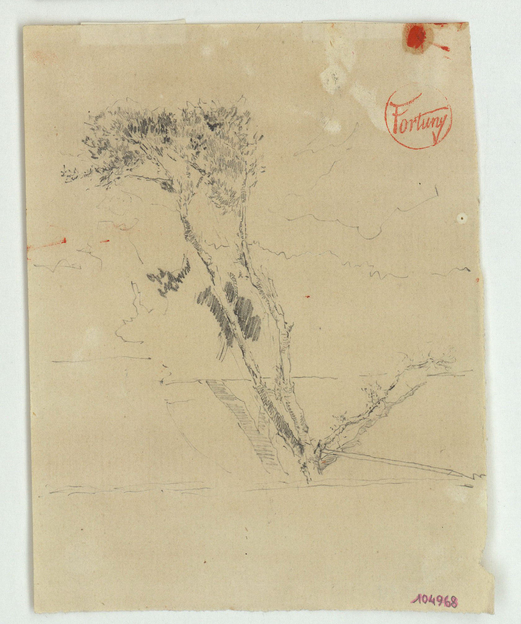 image for: Marià Fortuny - Estudi per al quadre «Platja de Portici» - Cap a 1874