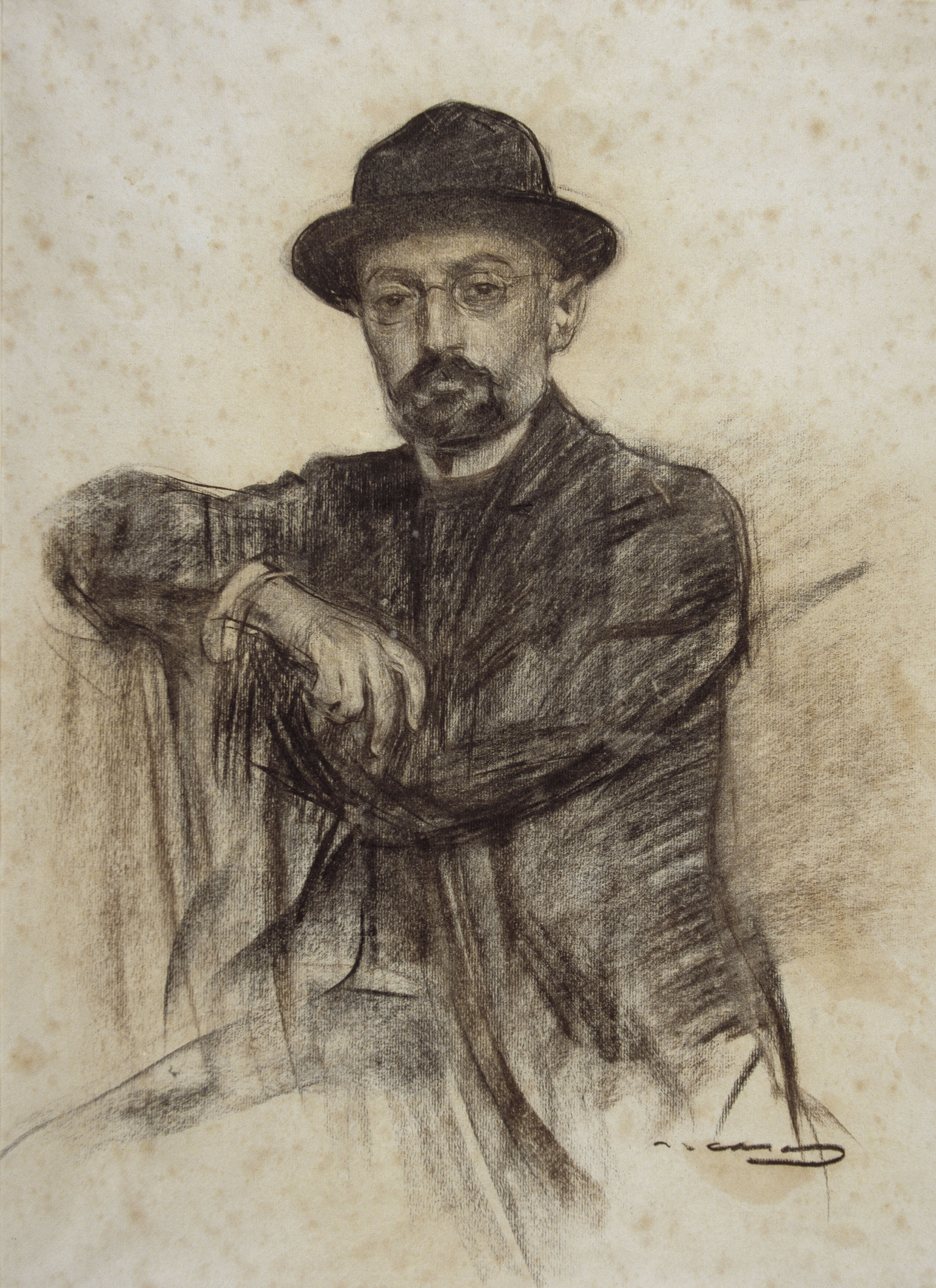image for: Ramon Casas - Retrat de Miguel de Unamuno - Cap a 1904-1905
