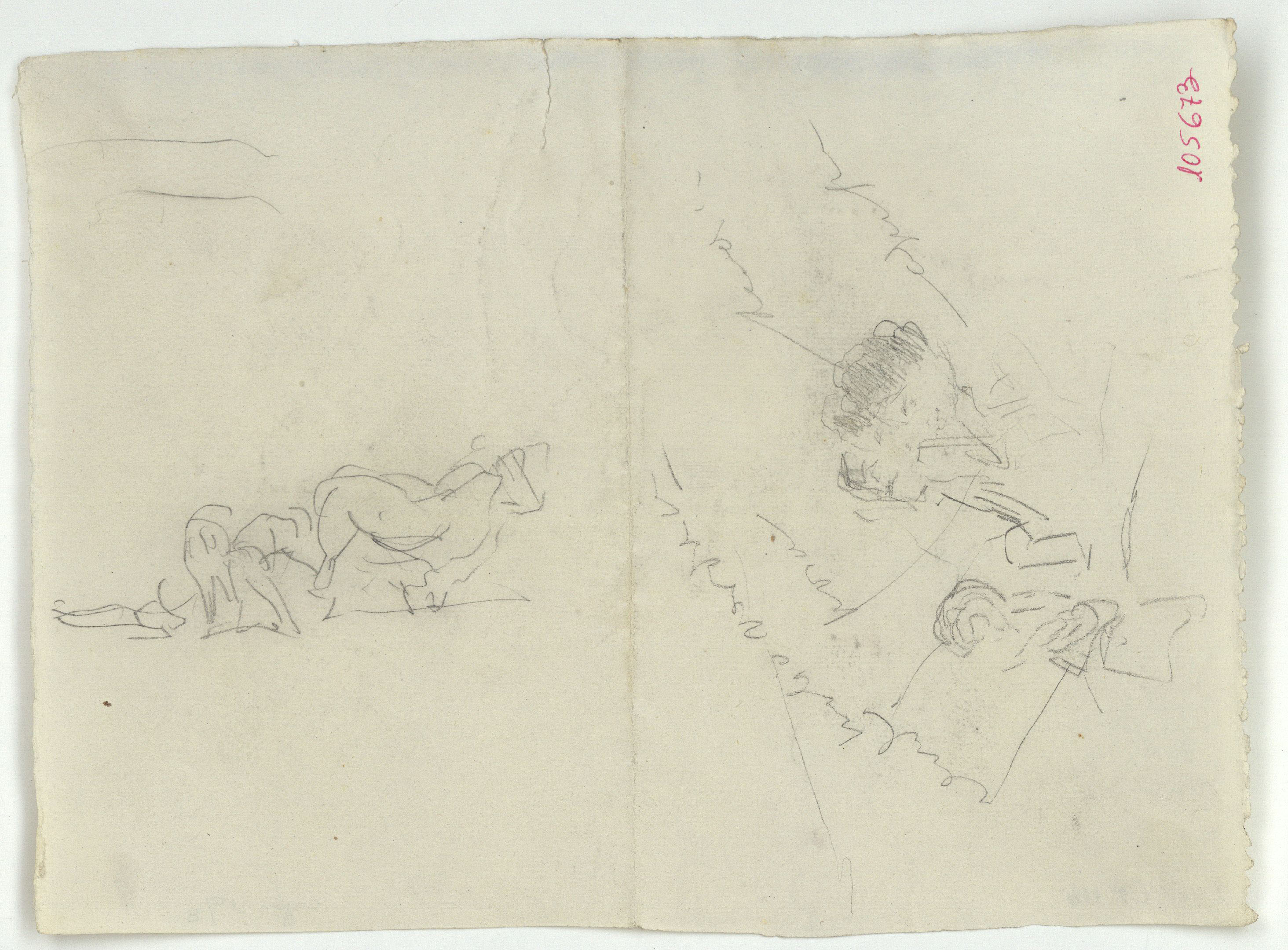image for: Marià Fortuny - Croquis d'animals i de caps humans - Cap a 1867-1874
