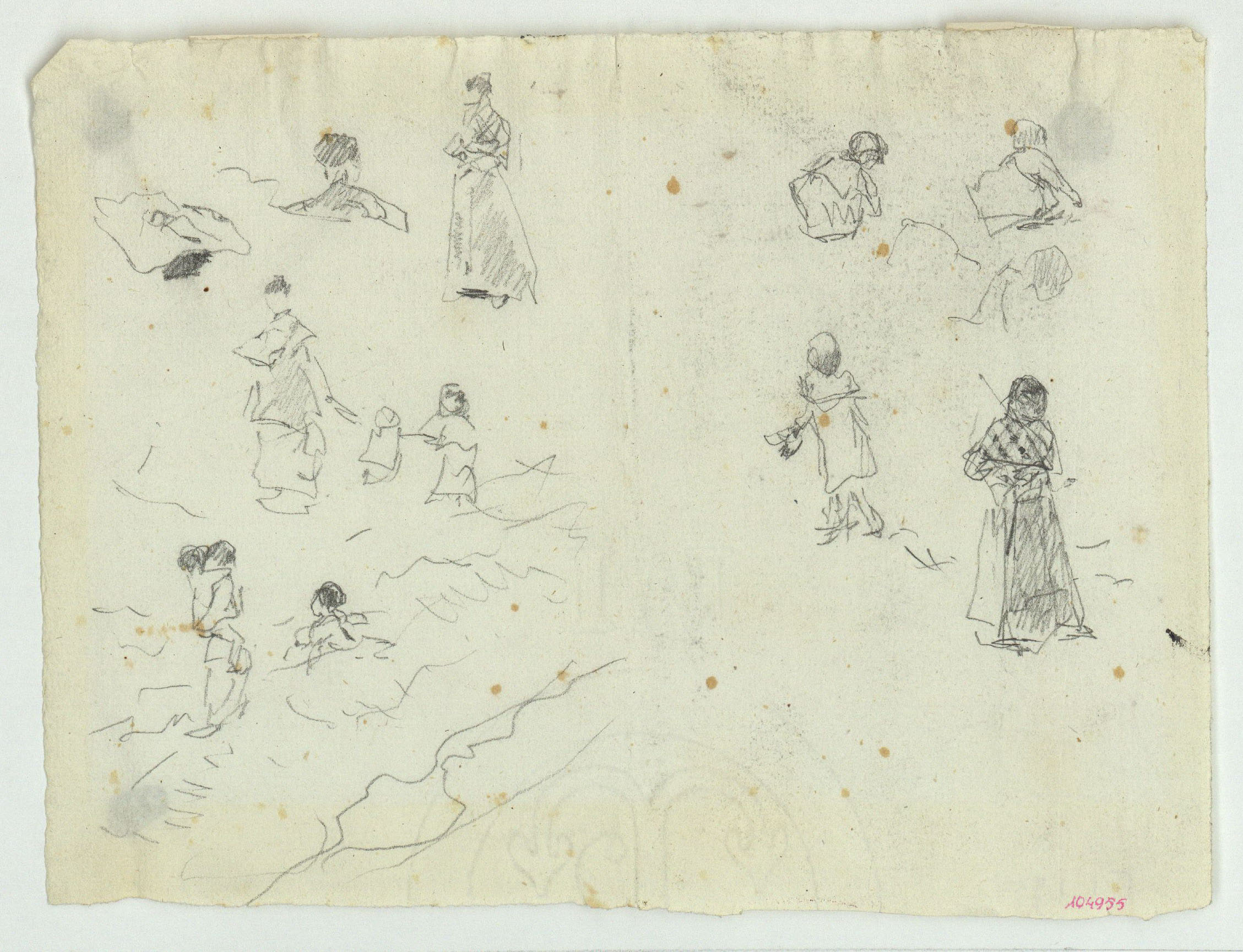 image for: Marià Fortuny - Dones i nens a la platja - Cap a 1874