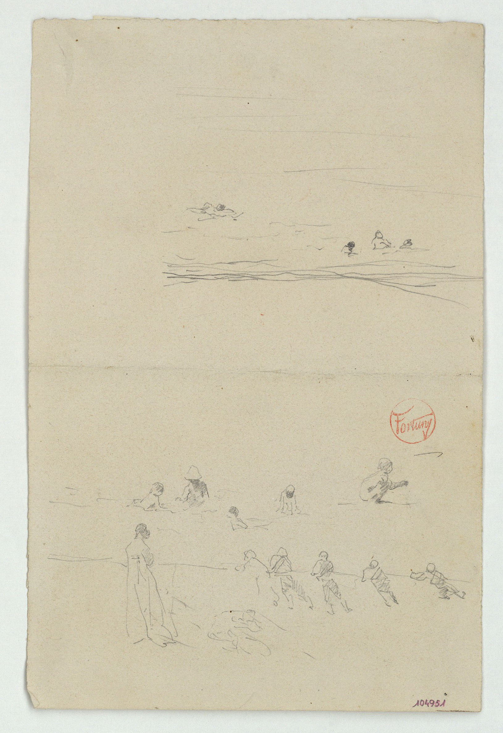 image for: Marià Fortuny - Figures a la platja - Cap a 1874