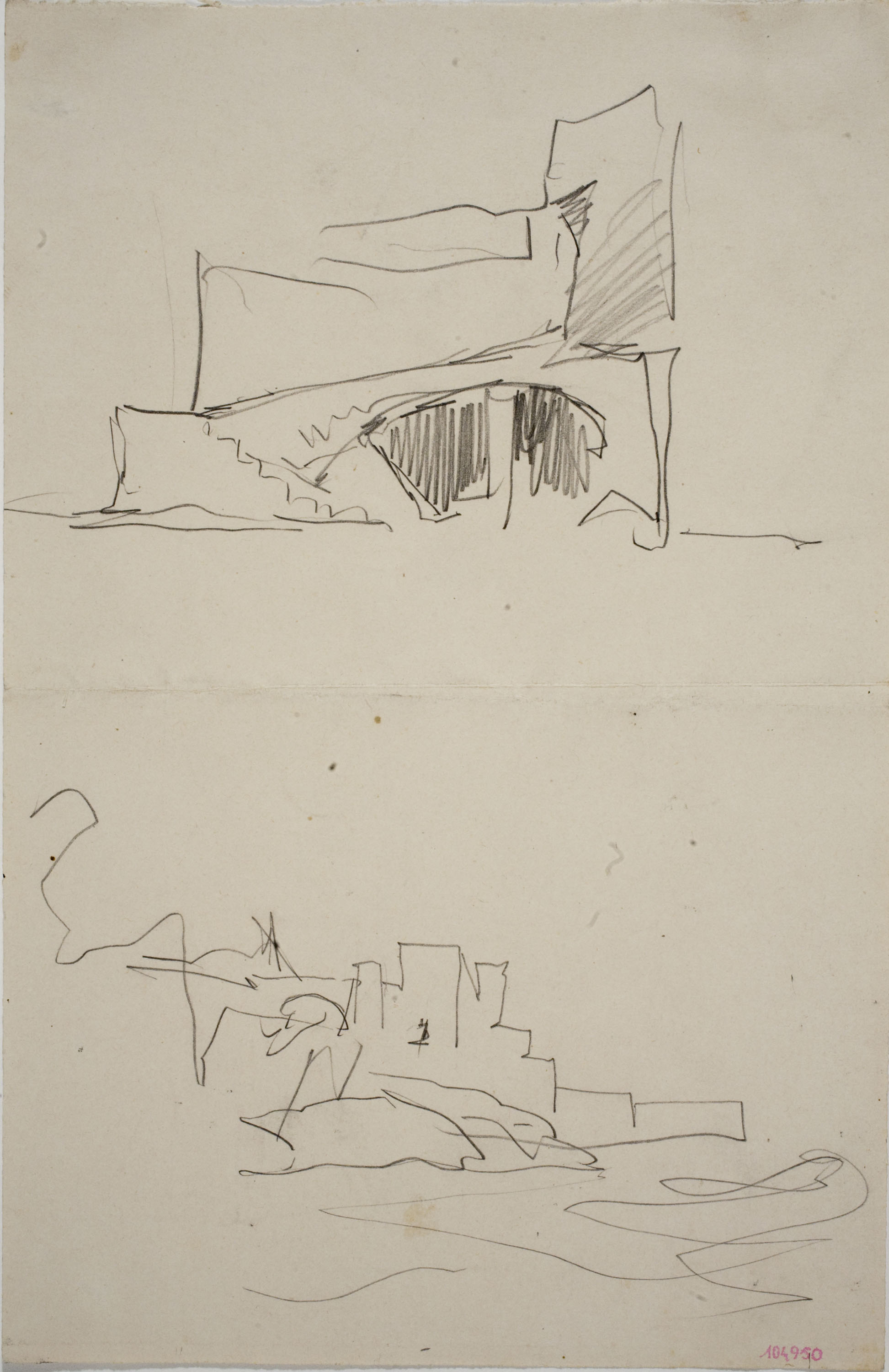 image for: Marià Fortuny - Esbós d'edificis en ruïnes vora el mar - Cap a 1874