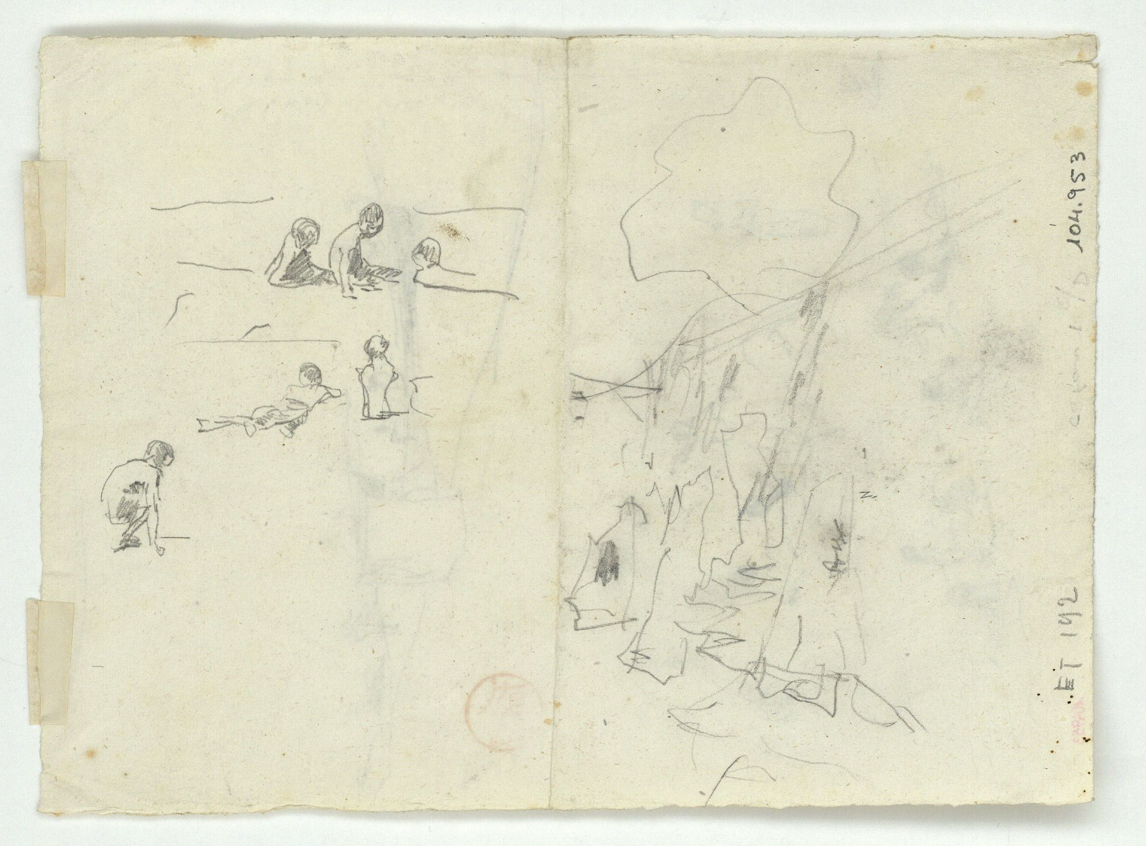 image for: Marià Fortuny - Estudi per al quadre «Platja de Portici» (anvers) / Estudi per al quadre «Platja de Portici» (revers) - Cap a 1874 [1]