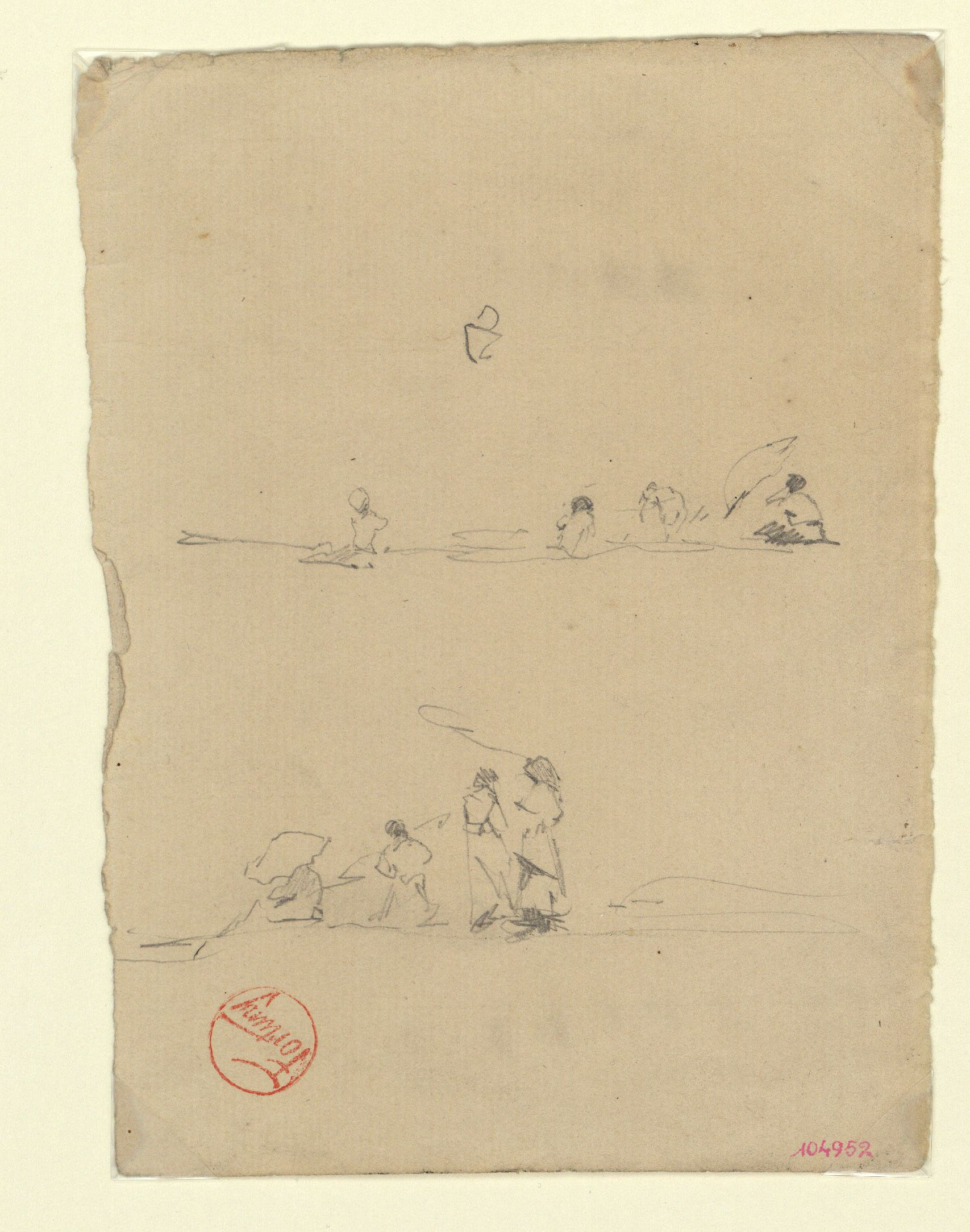 image for: Marià Fortuny - Estudi per al quadre «Platja de Portici» - Cap a 1874