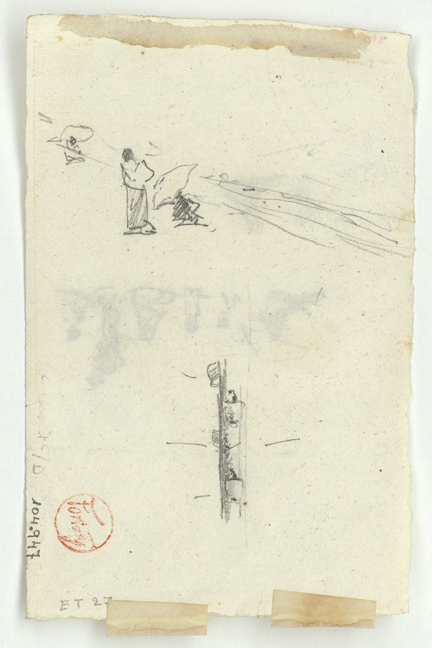 image for: Marià Fortuny - Grup de figures (anvers) / Grup de figures (revers) - Cap a 1874