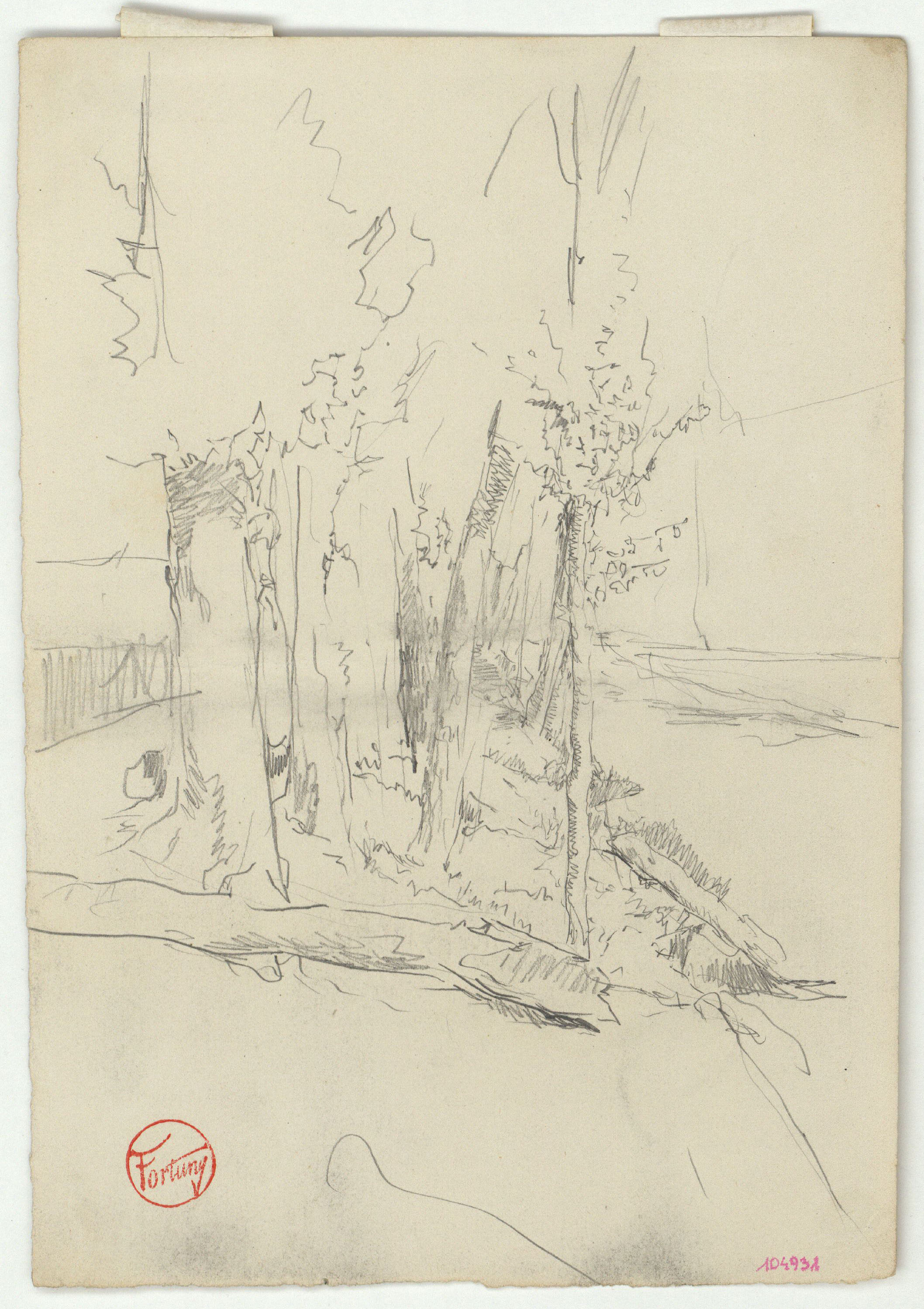 image for: Marià Fortuny - Estudi per al quadre «El jardí dels poetes» - Cap a 1871