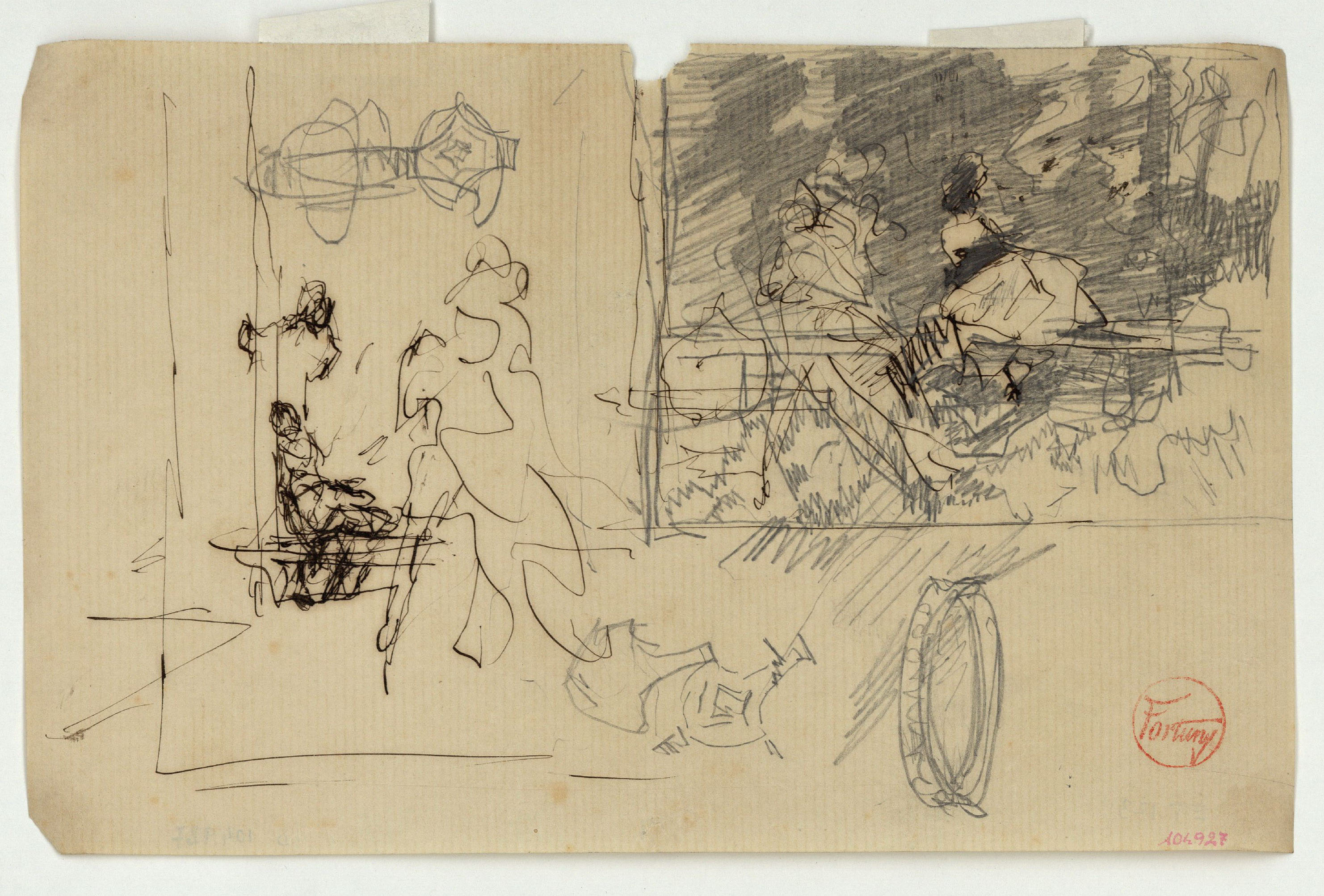 image for: Marià Fortuny - Estudi per al quadre «El jardí dels poetes» - Cap a 1871